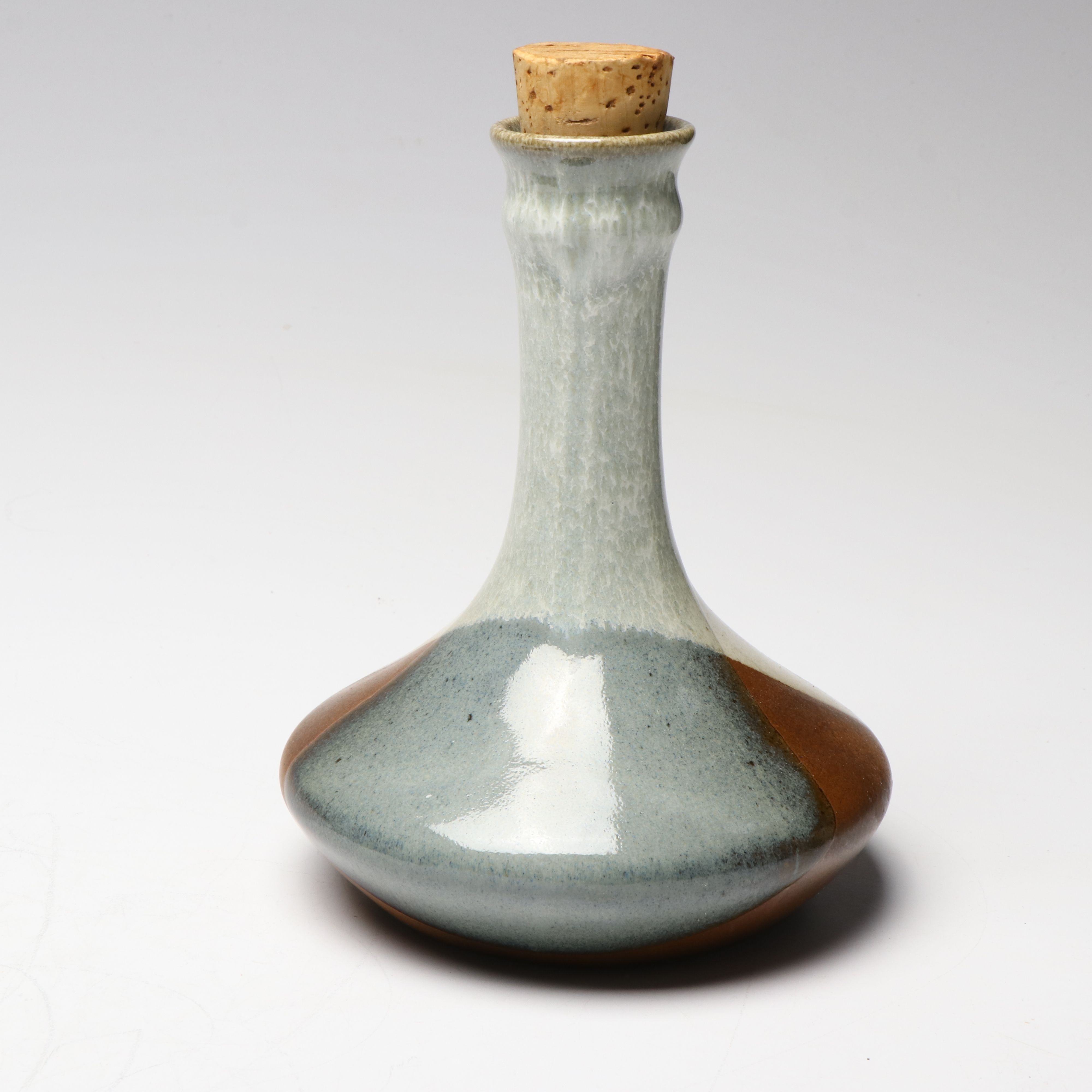 Mid Century Modern Pottery Craft Stoneware Decanter and Cups, 1970s