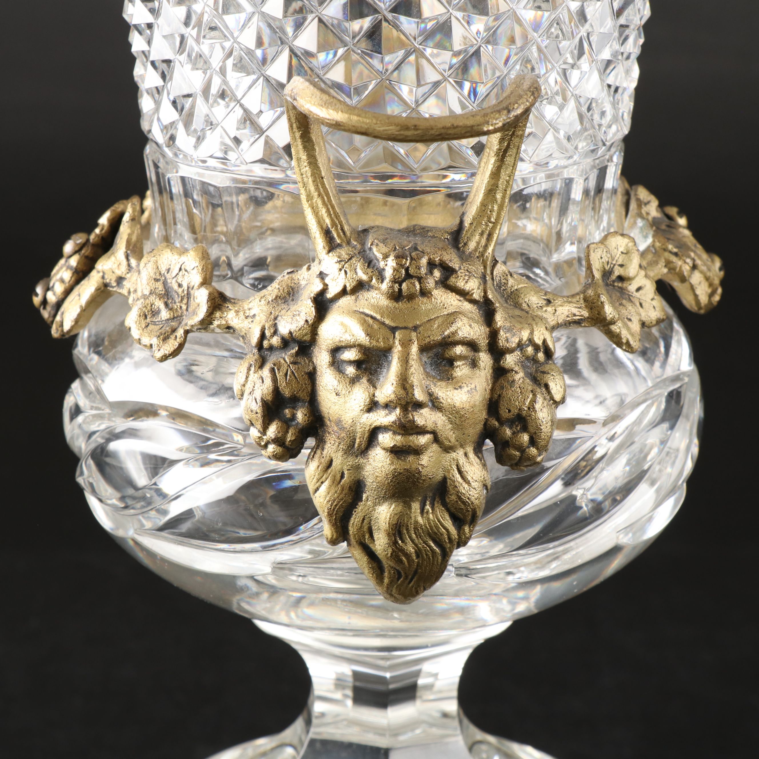 Pair of Pairpoint Ormolu Mounted Cut Glass Urn-Shaped Vases, Early 20th Century