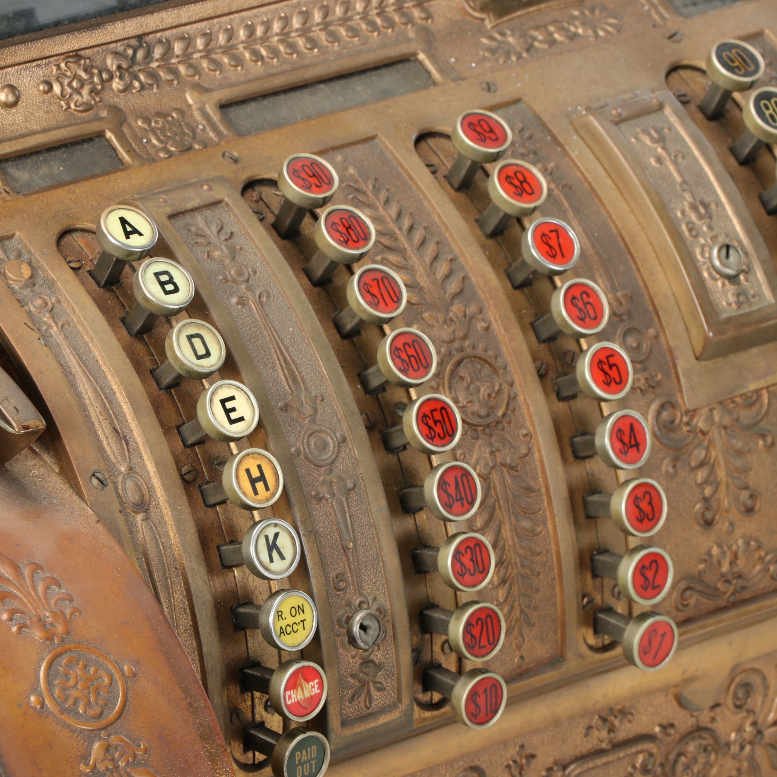 Ohio Made National Cash Register Model 452 Brass Register, Early 20th Century