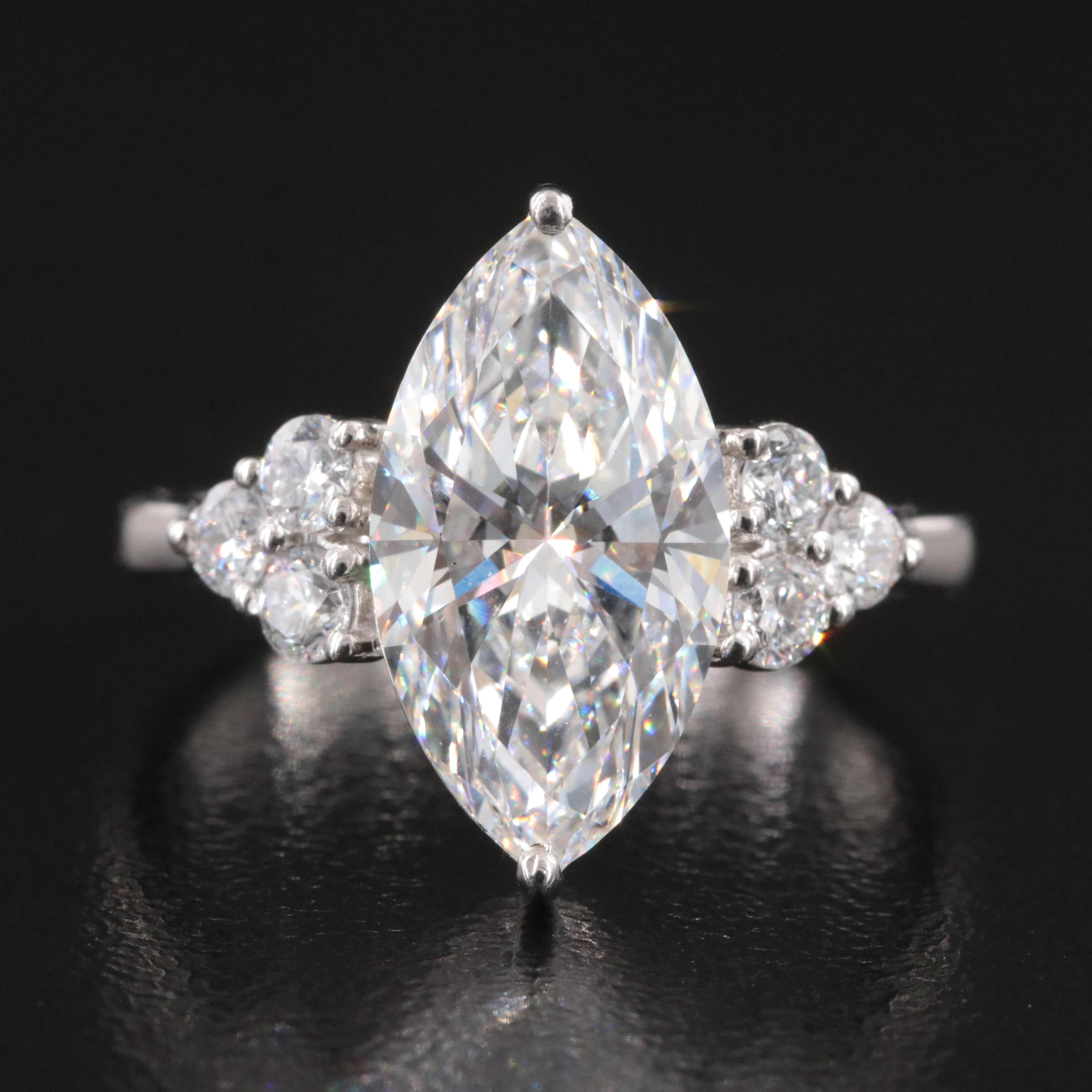 Platinum 3.36 CTW Lab Grown Diamond Ring with IGI Report
