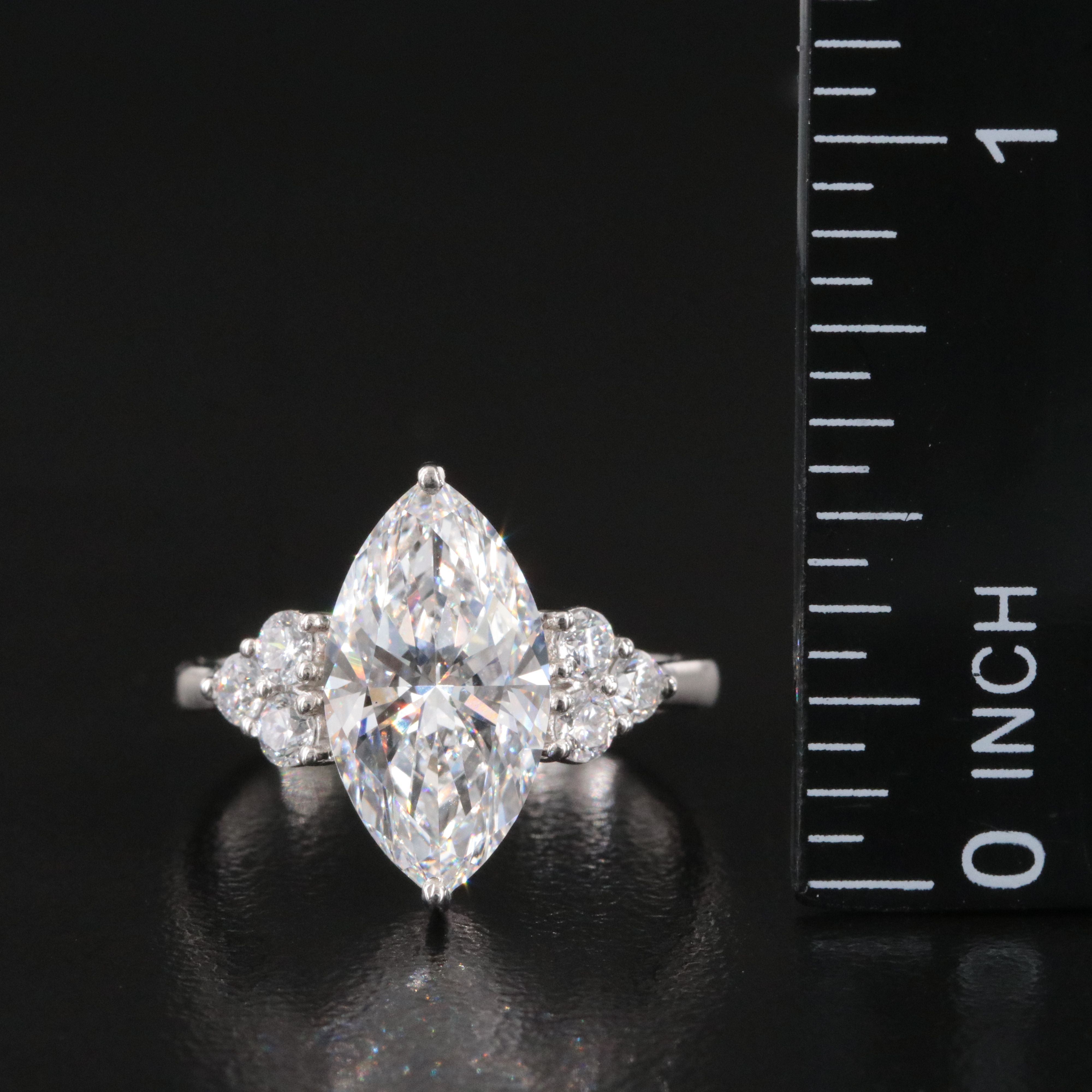 Platinum 3.36 CTW Lab Grown Diamond Ring with IGI Report