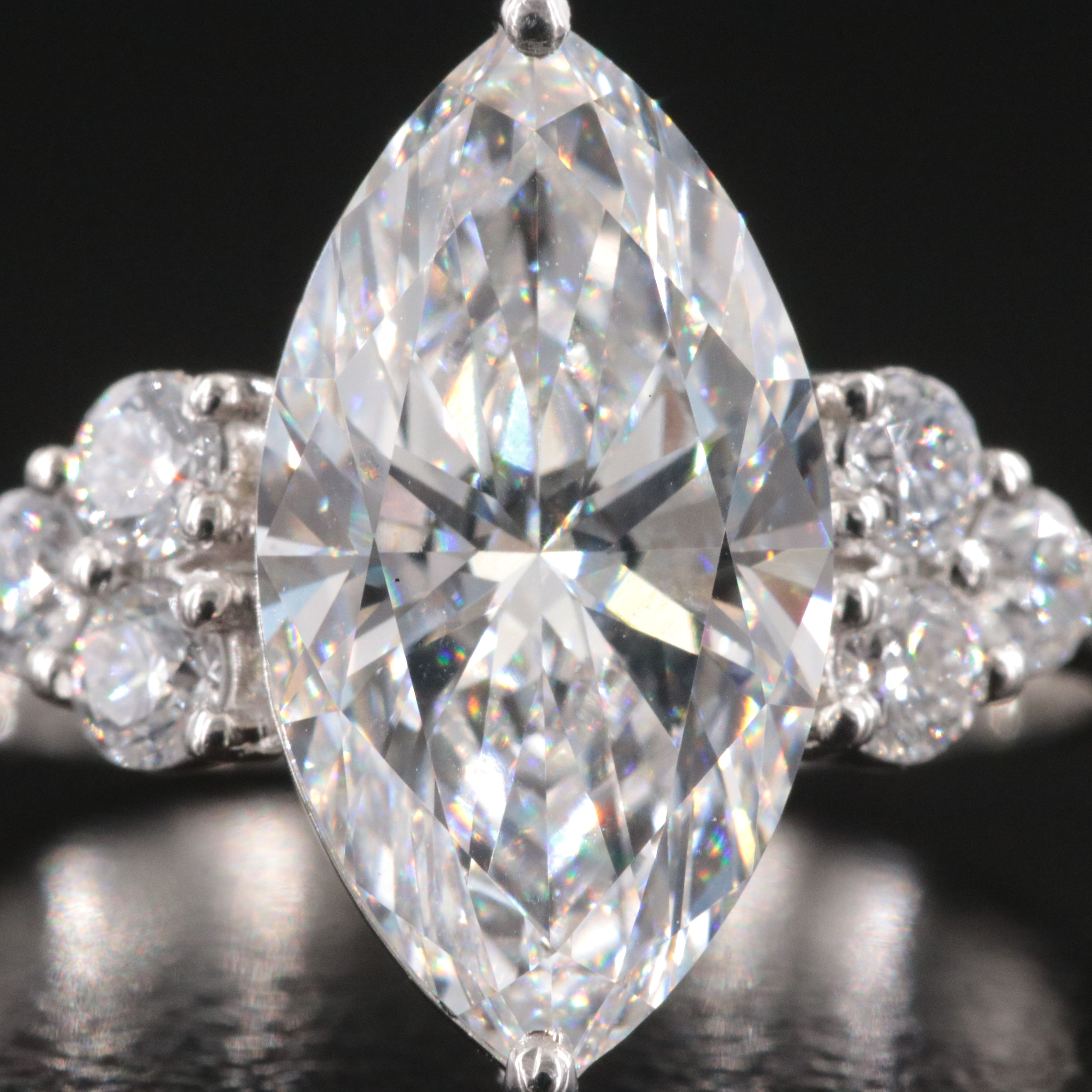 Platinum 3.36 CTW Lab Grown Diamond Ring with IGI Report