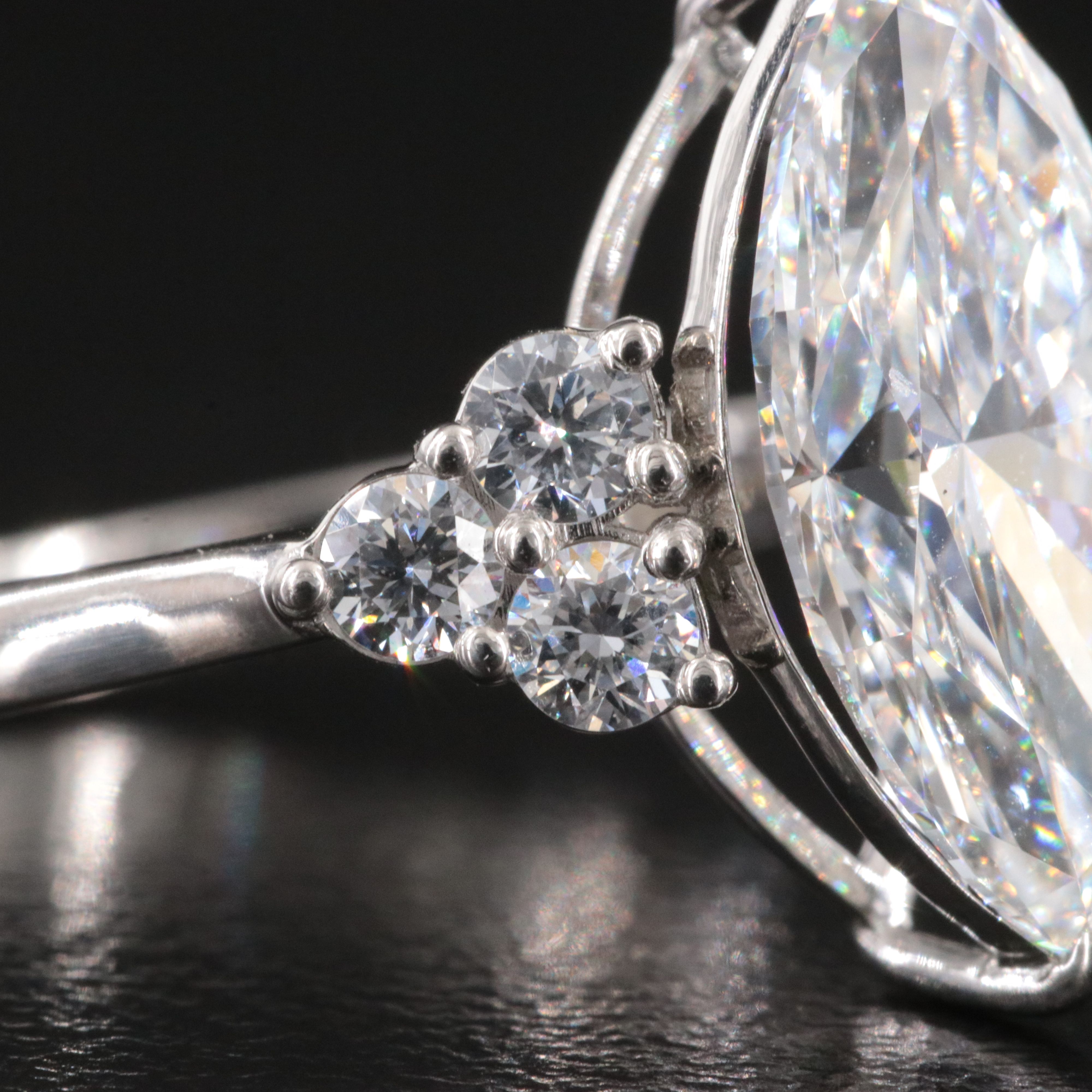 Platinum 3.36 CTW Lab Grown Diamond Ring with IGI Report