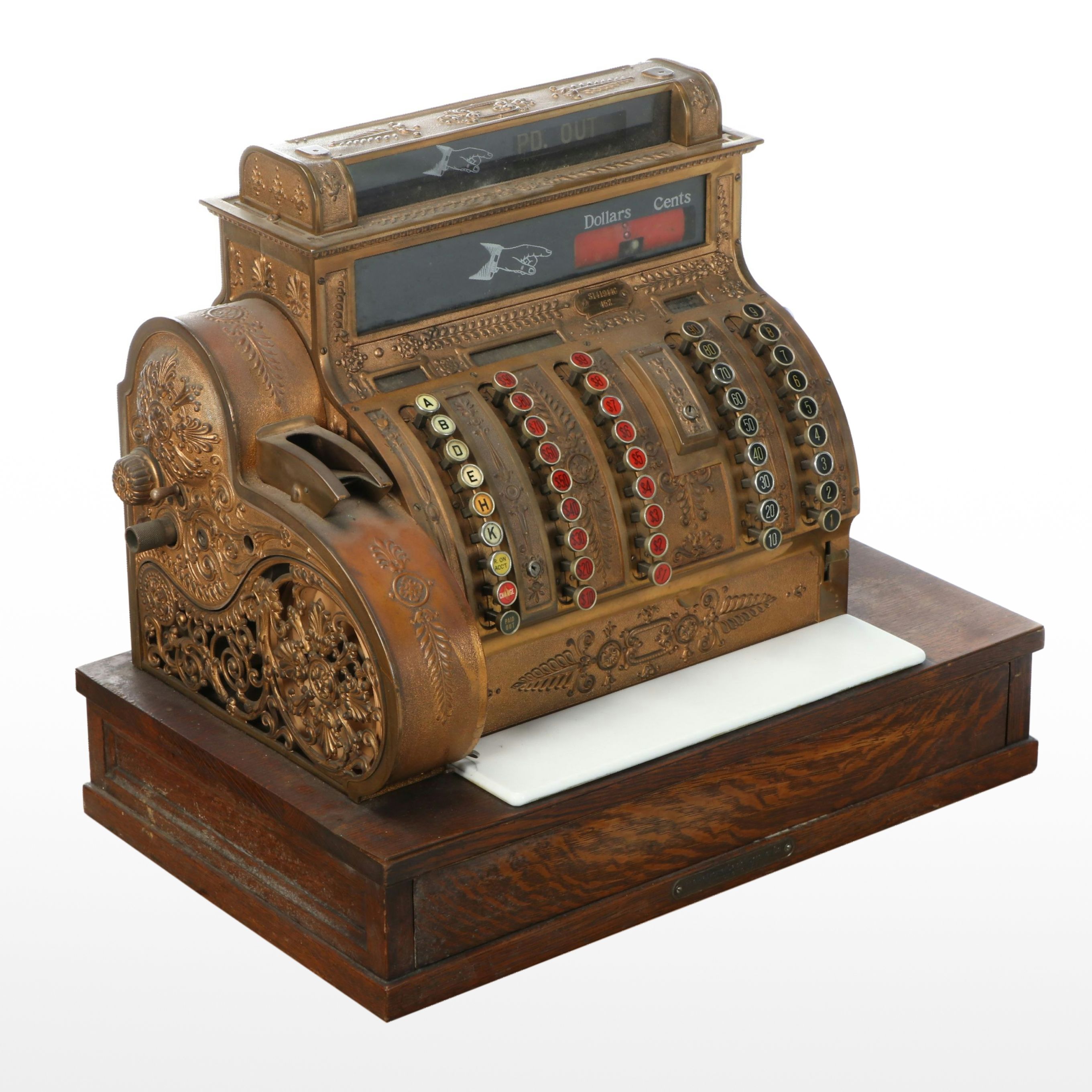 Ohio Made National Cash Register Model 452 Brass Register, Early 20th Century