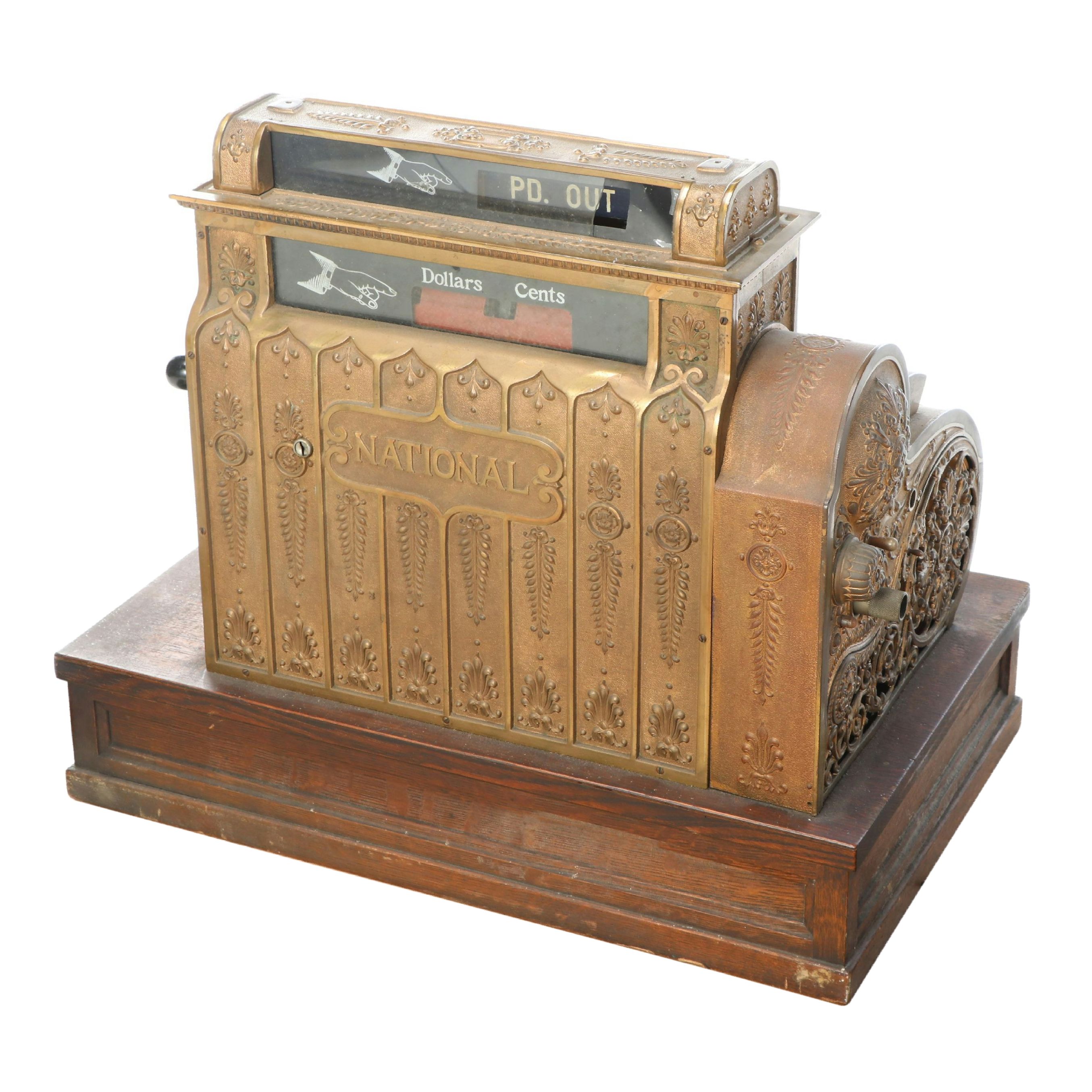 Ohio Made National Cash Register Model 452 Brass Register, Early 20th Century
