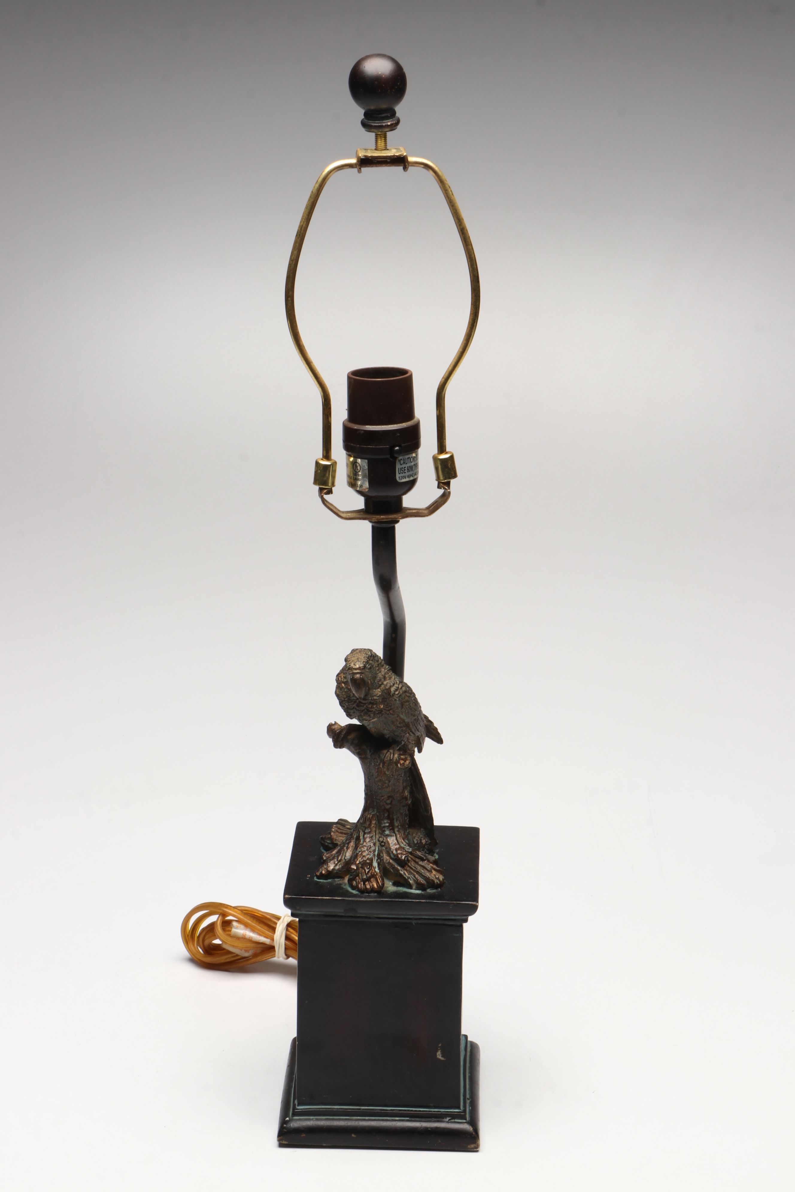 Bronze Finish Parrot Table Lamp with Jacquard Lampshade