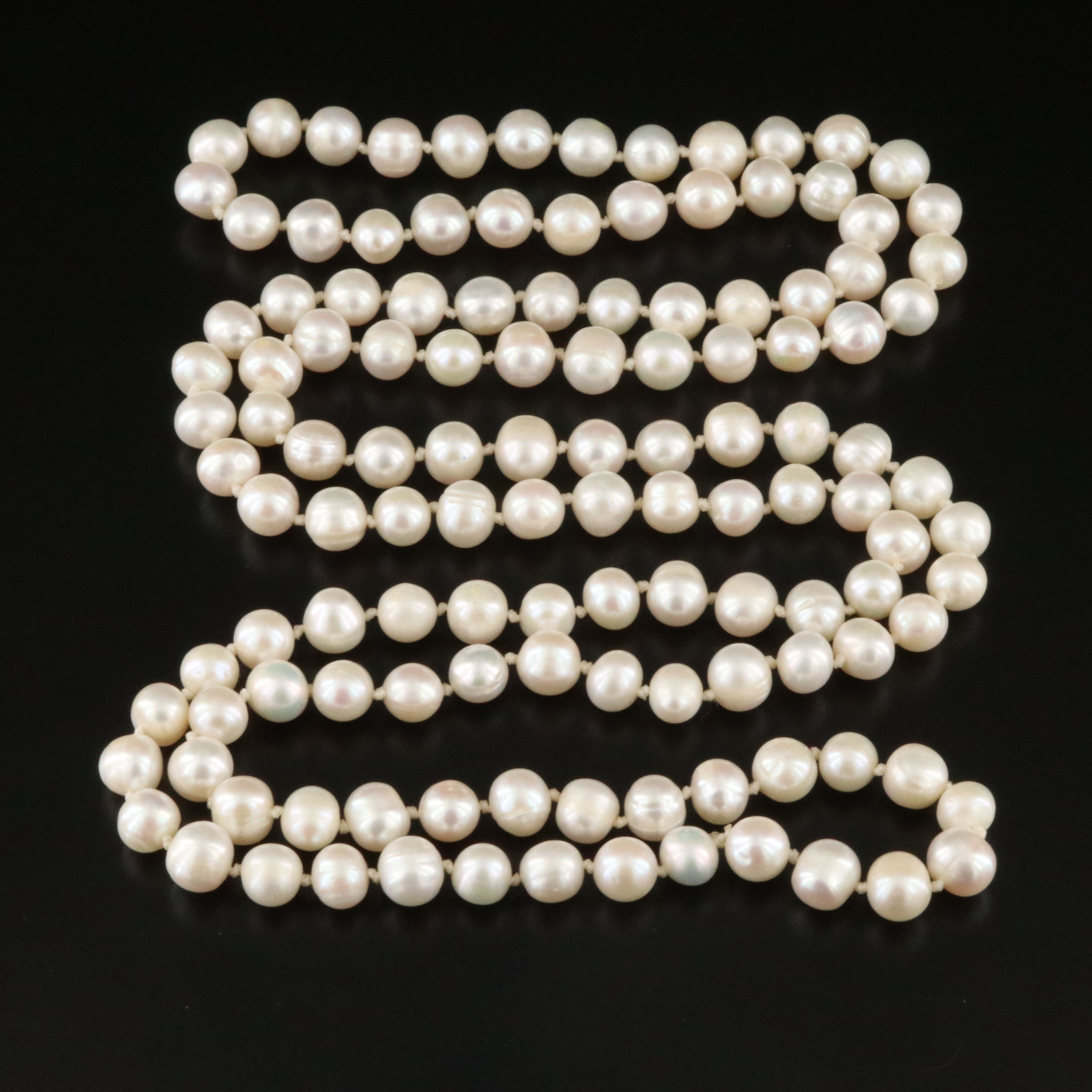 Rope Length Endless Pearl Necklace