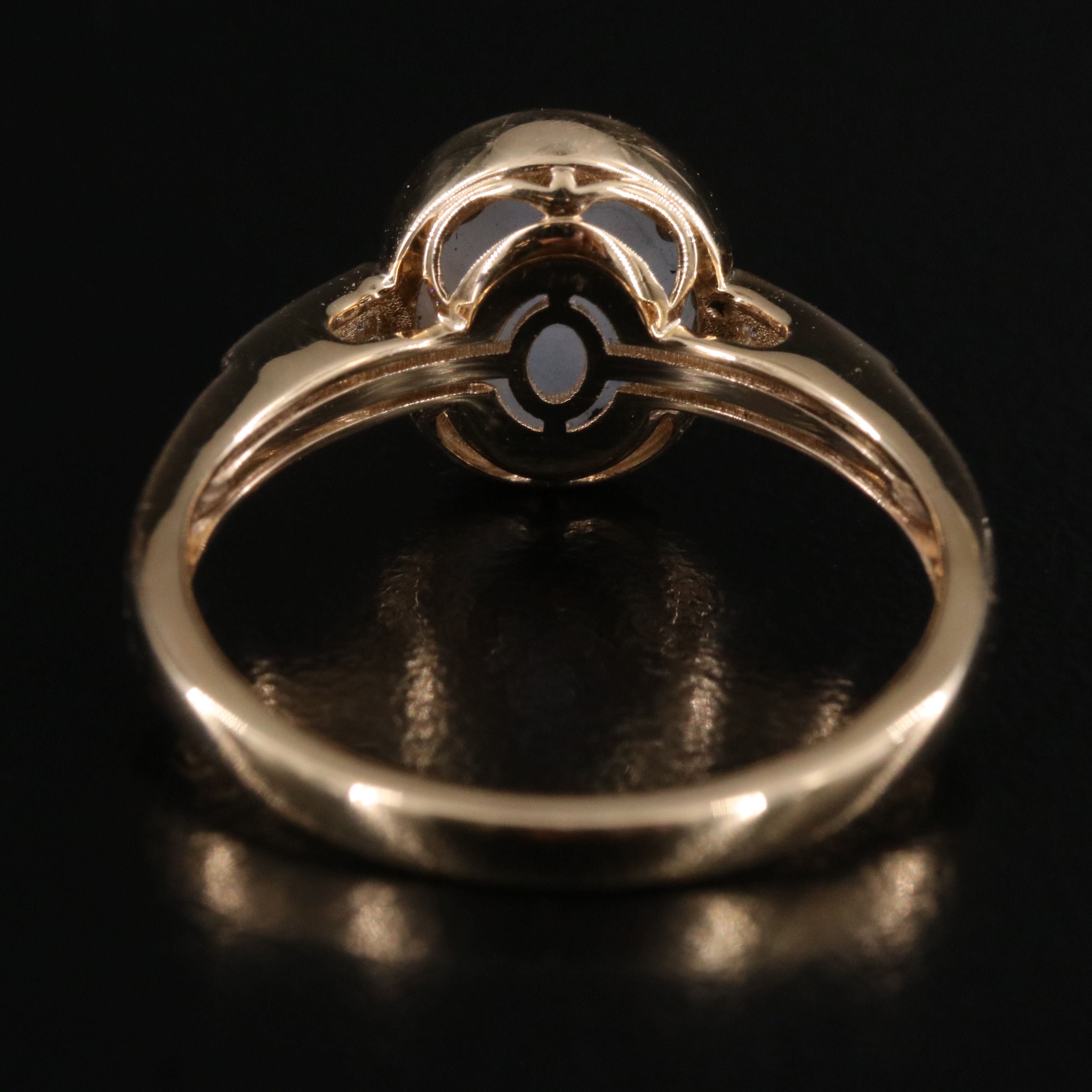 14K 3.52 CT Star Sapphire and Diamond Ring