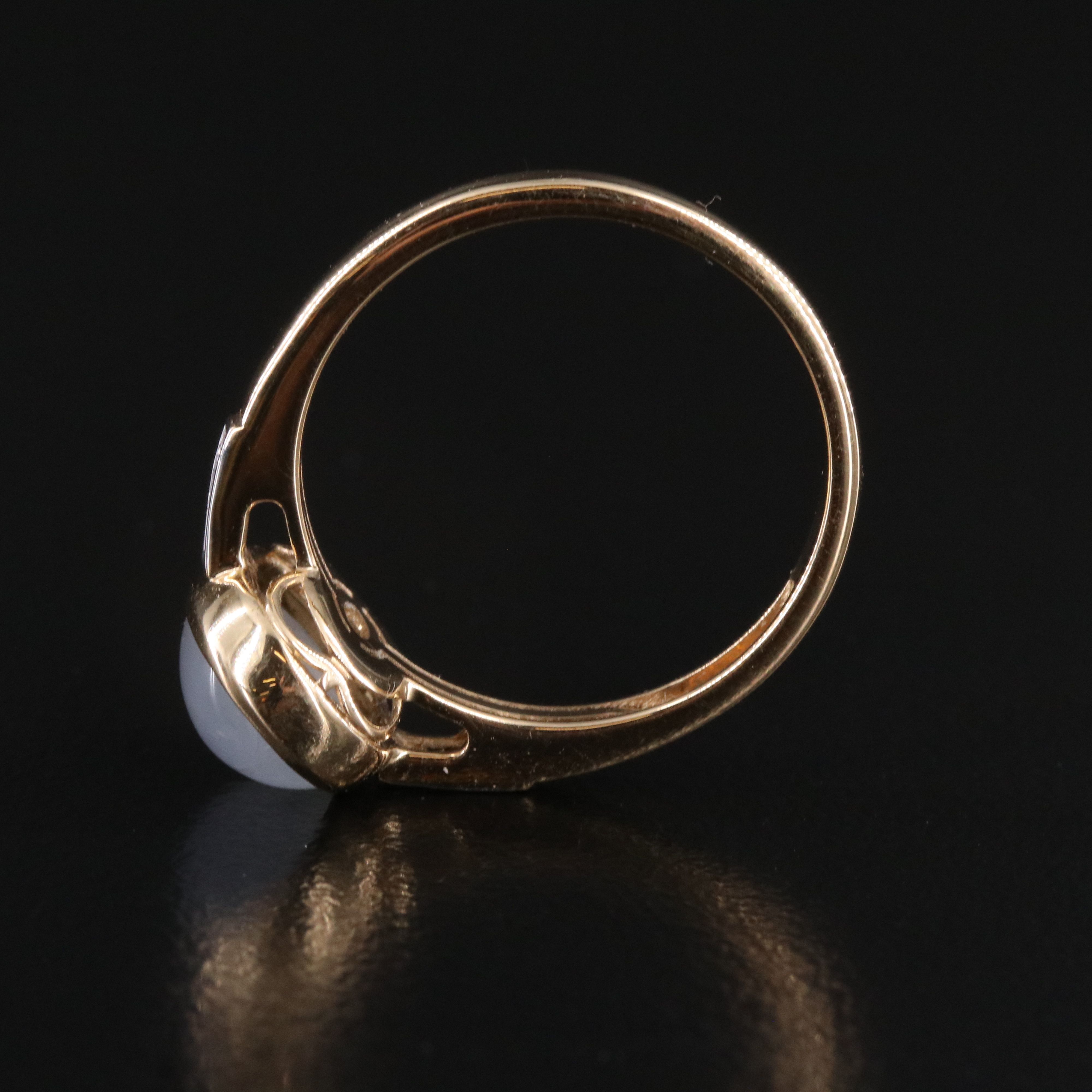 14K 3.52 CT Star Sapphire and Diamond Ring