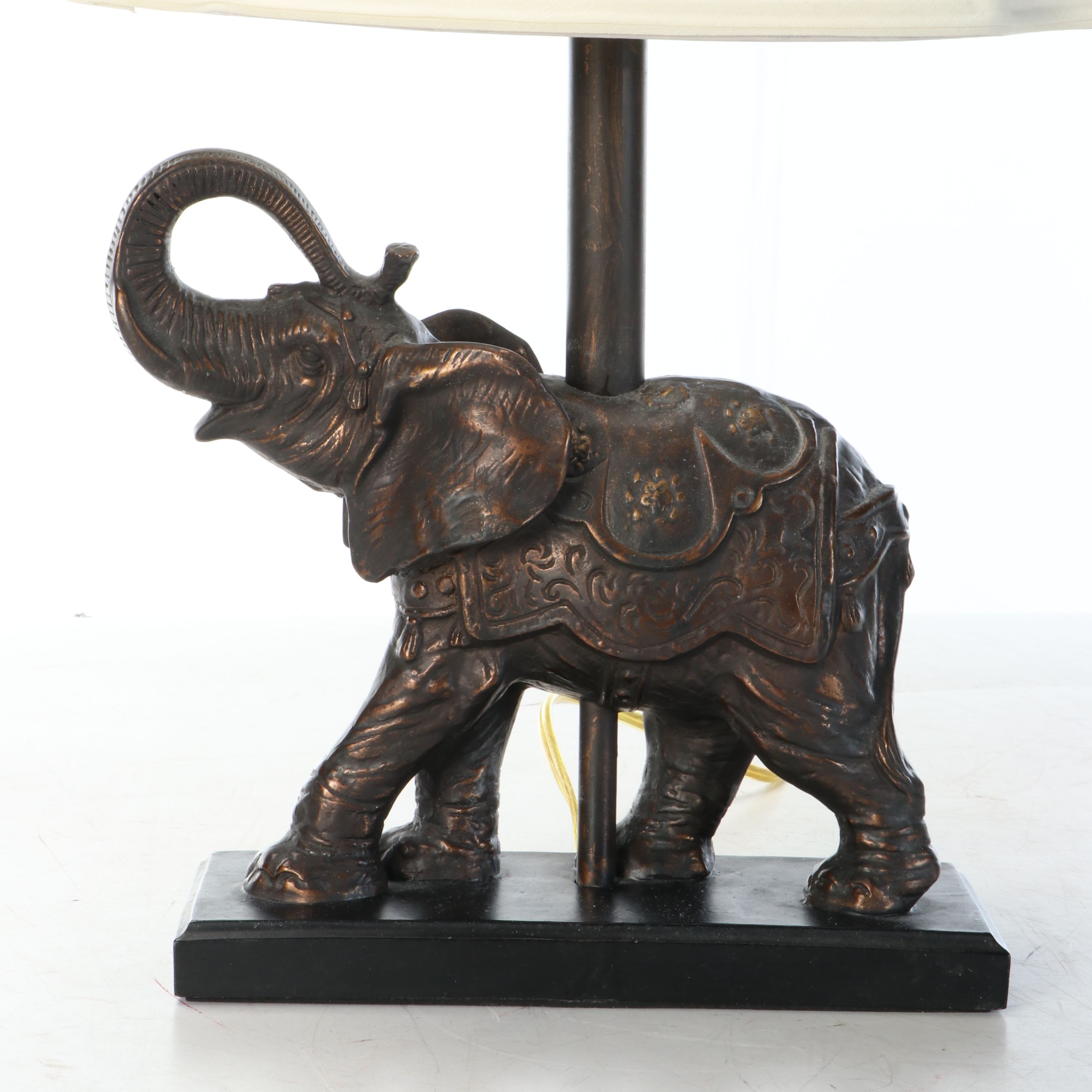Berman Bronzed Resin Ornate Elephant Table Lamp