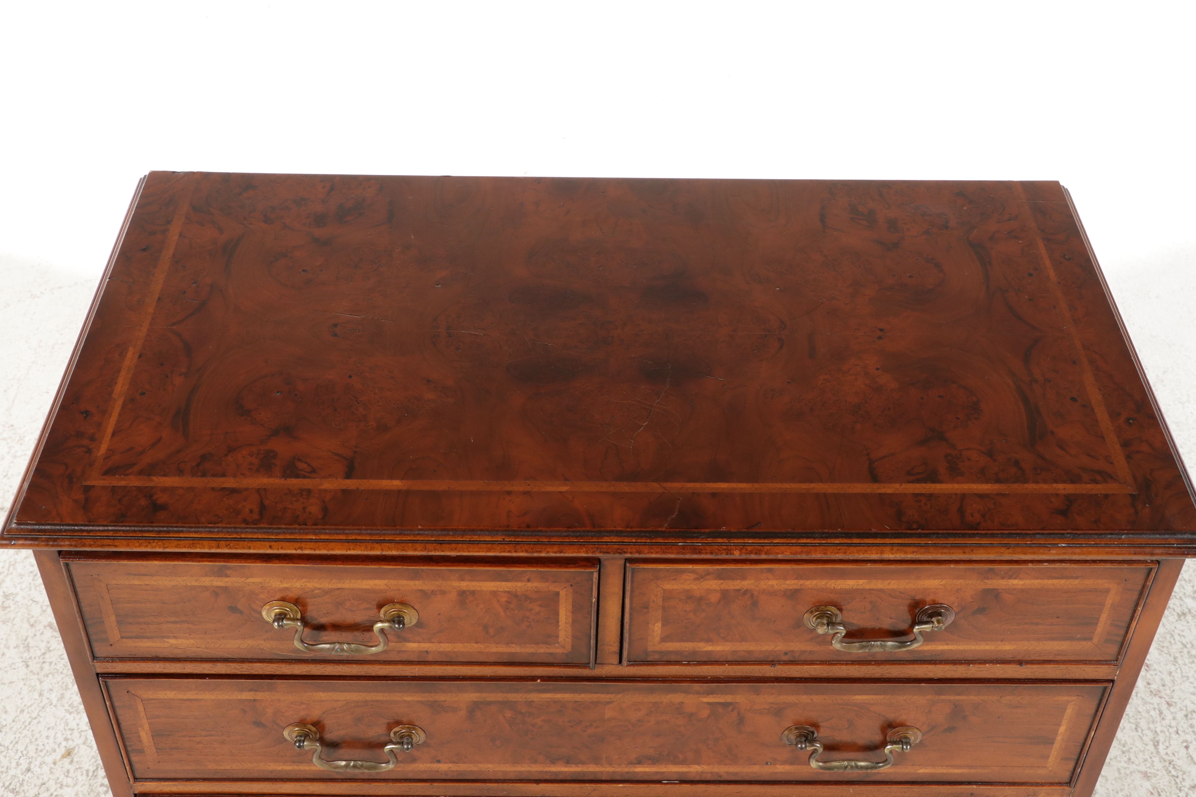 Churchill's Furniture Inlaid Flame Mahogany Hepplewhite Style Chest