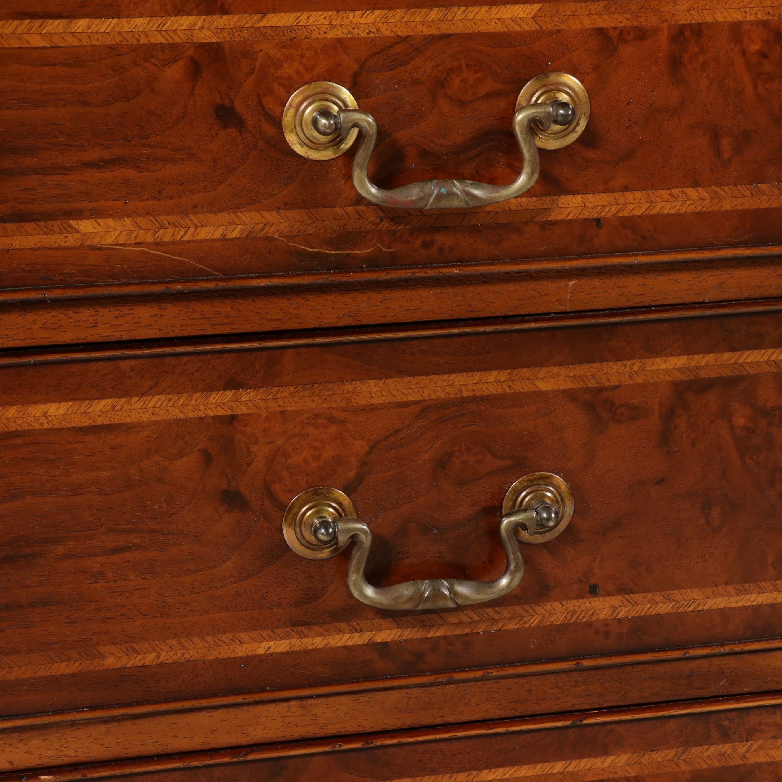 Churchill's Furniture Inlaid Flame Mahogany Hepplewhite Style Chest