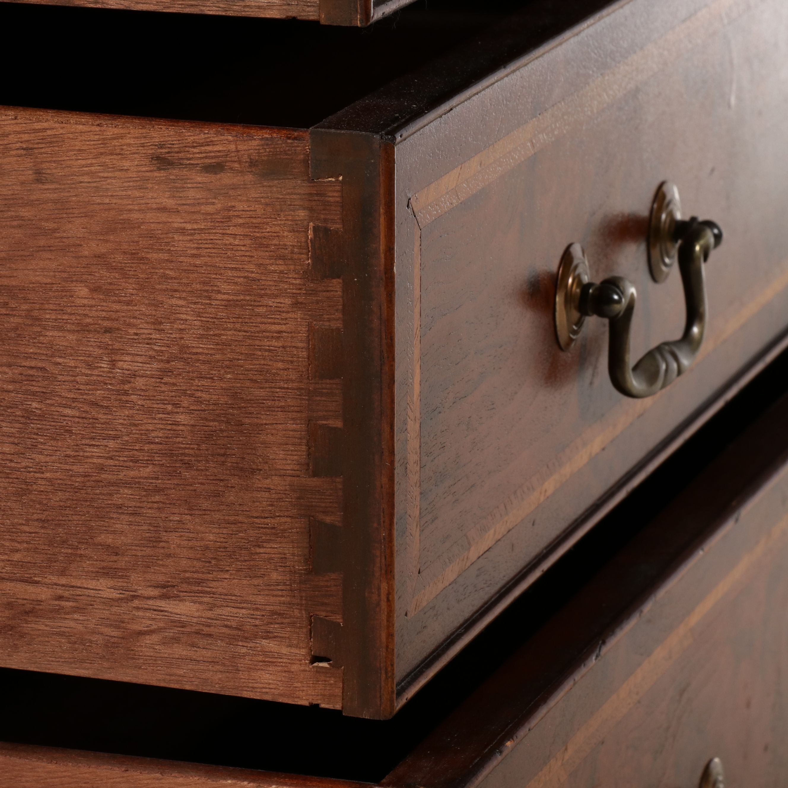 Churchill's Furniture Inlaid Flame Mahogany Hepplewhite Style Chest