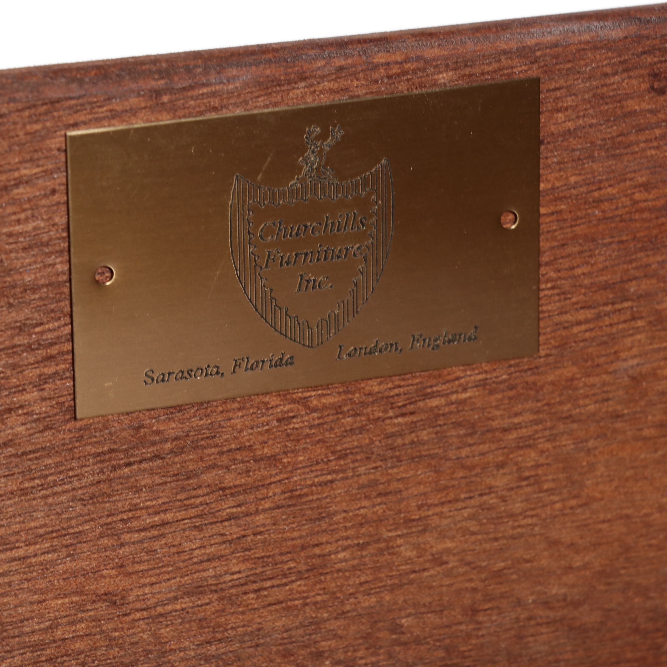 Churchill's Furniture Inlaid Flame Mahogany Hepplewhite Style Chest