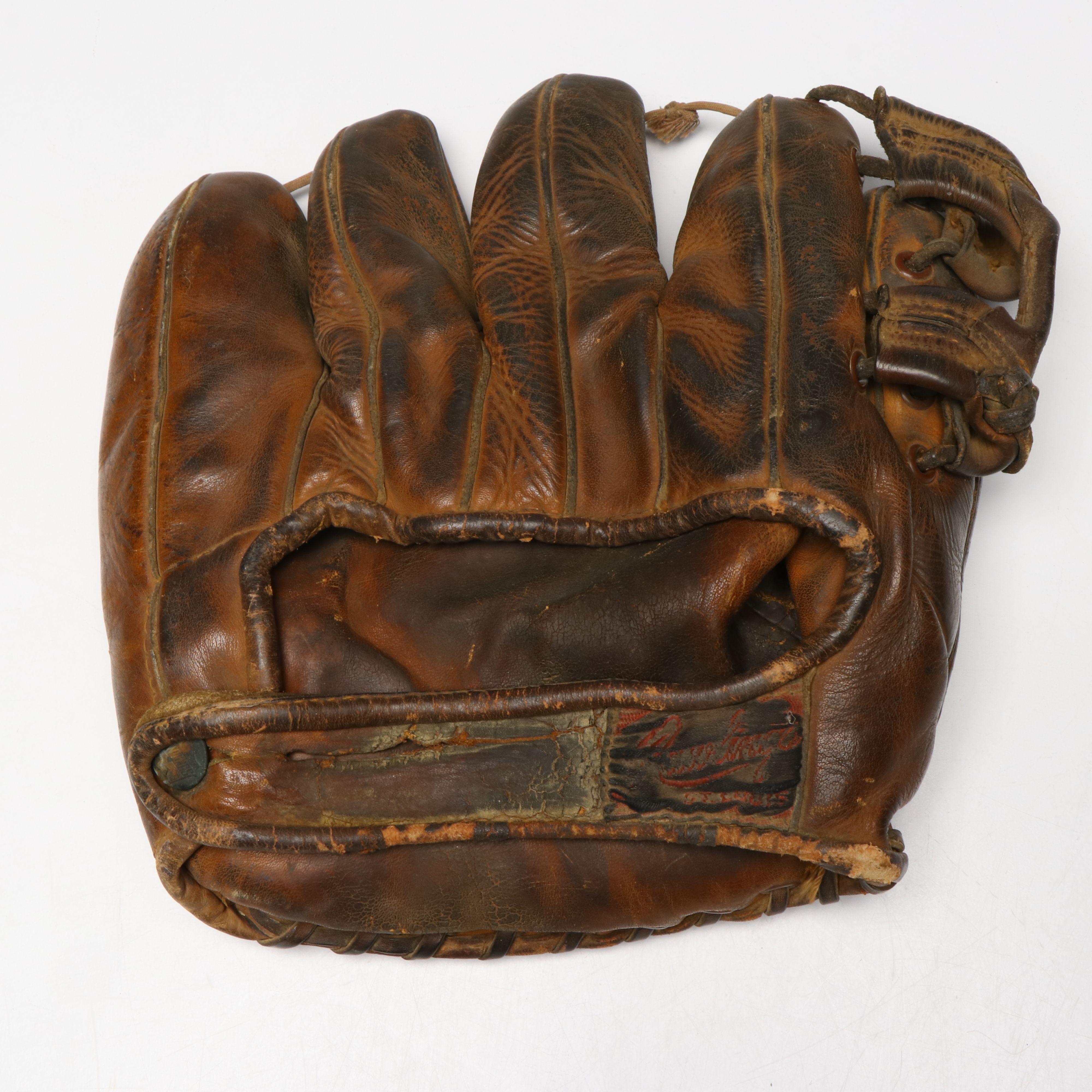 J.C. Higgins and Rawlings Baseball Gloves with Felt Ribbon and Vintage Baseball