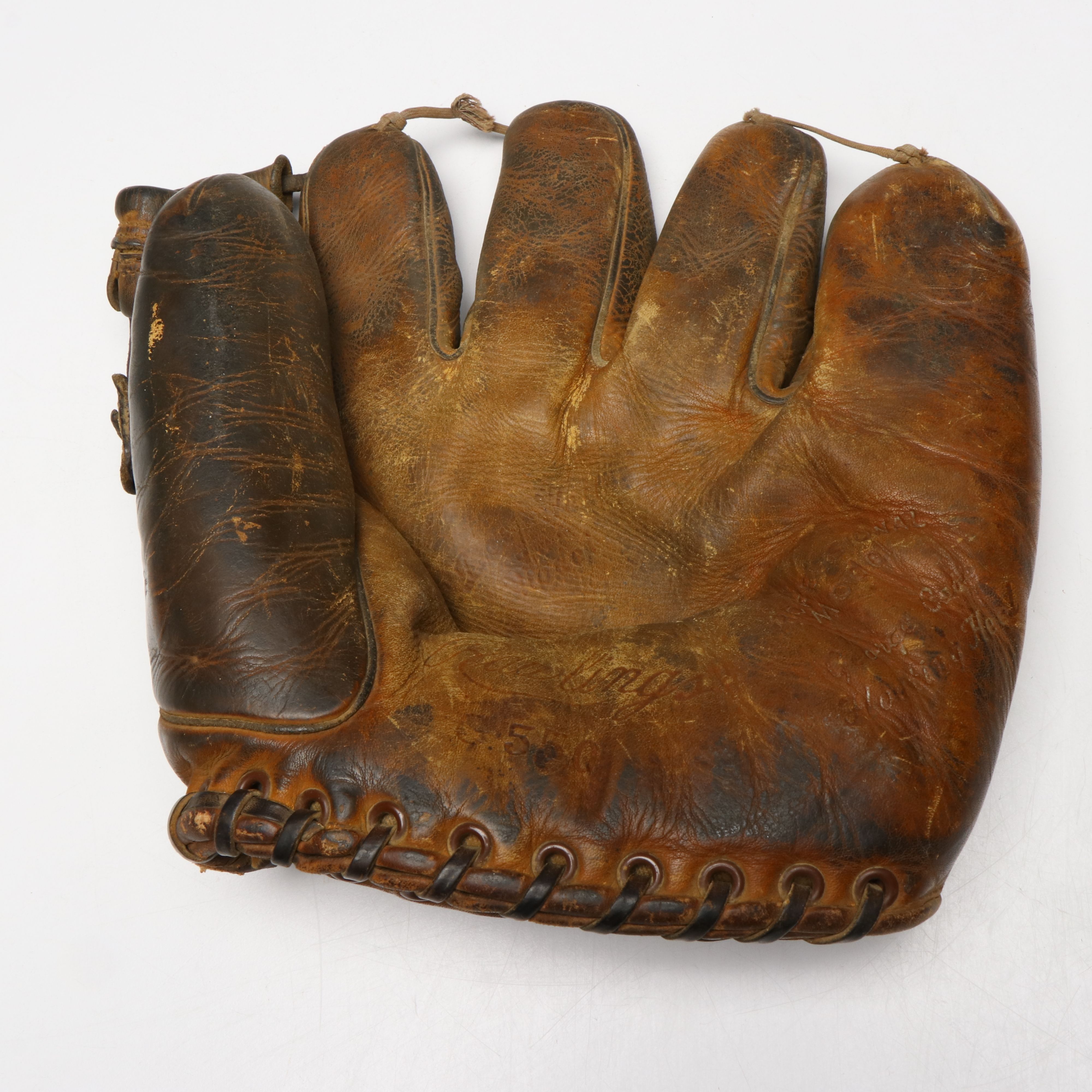 J.C. Higgins and Rawlings Baseball Gloves with Felt Ribbon and Vintage Baseball