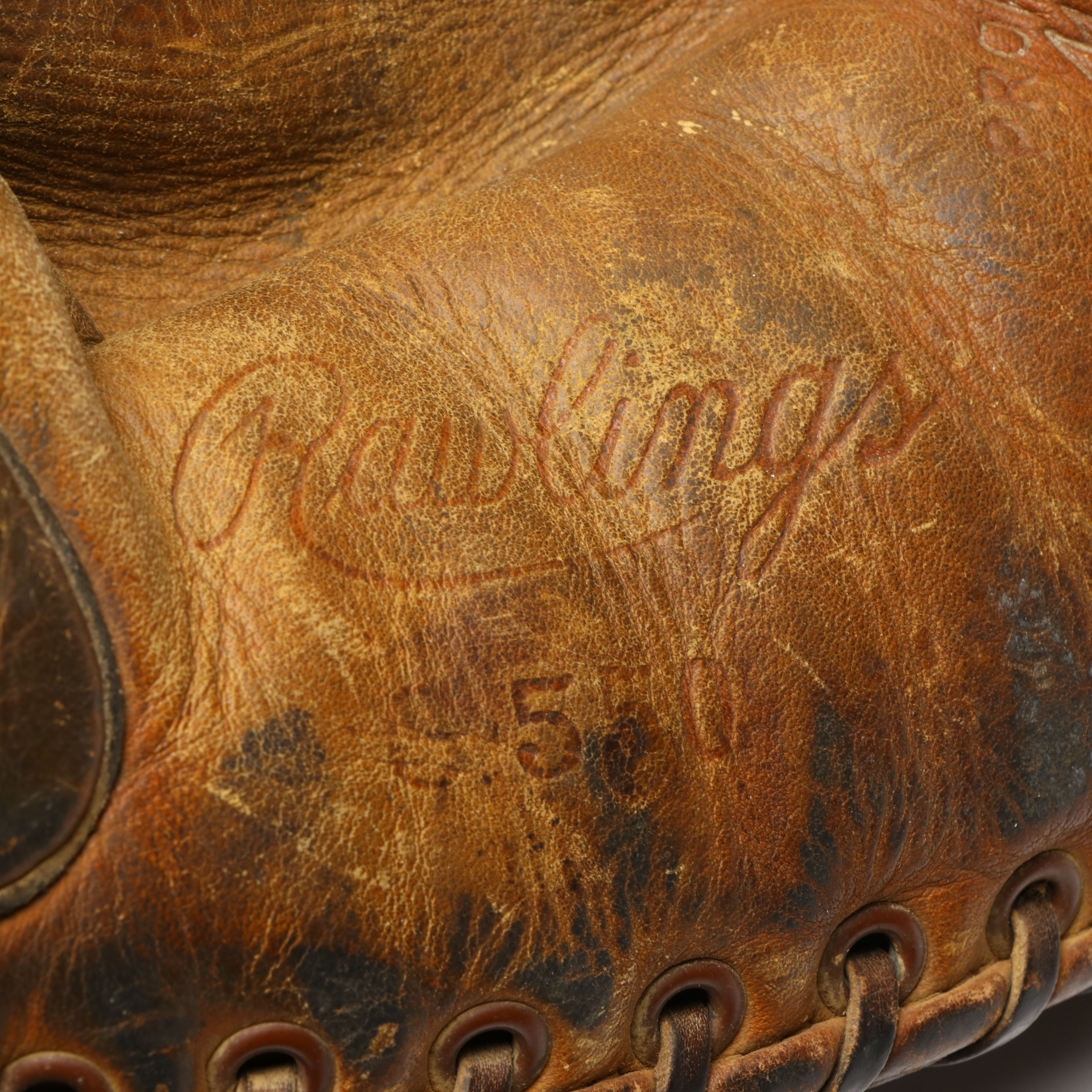 J.C. Higgins and Rawlings Baseball Gloves with Felt Ribbon and Vintage Baseball