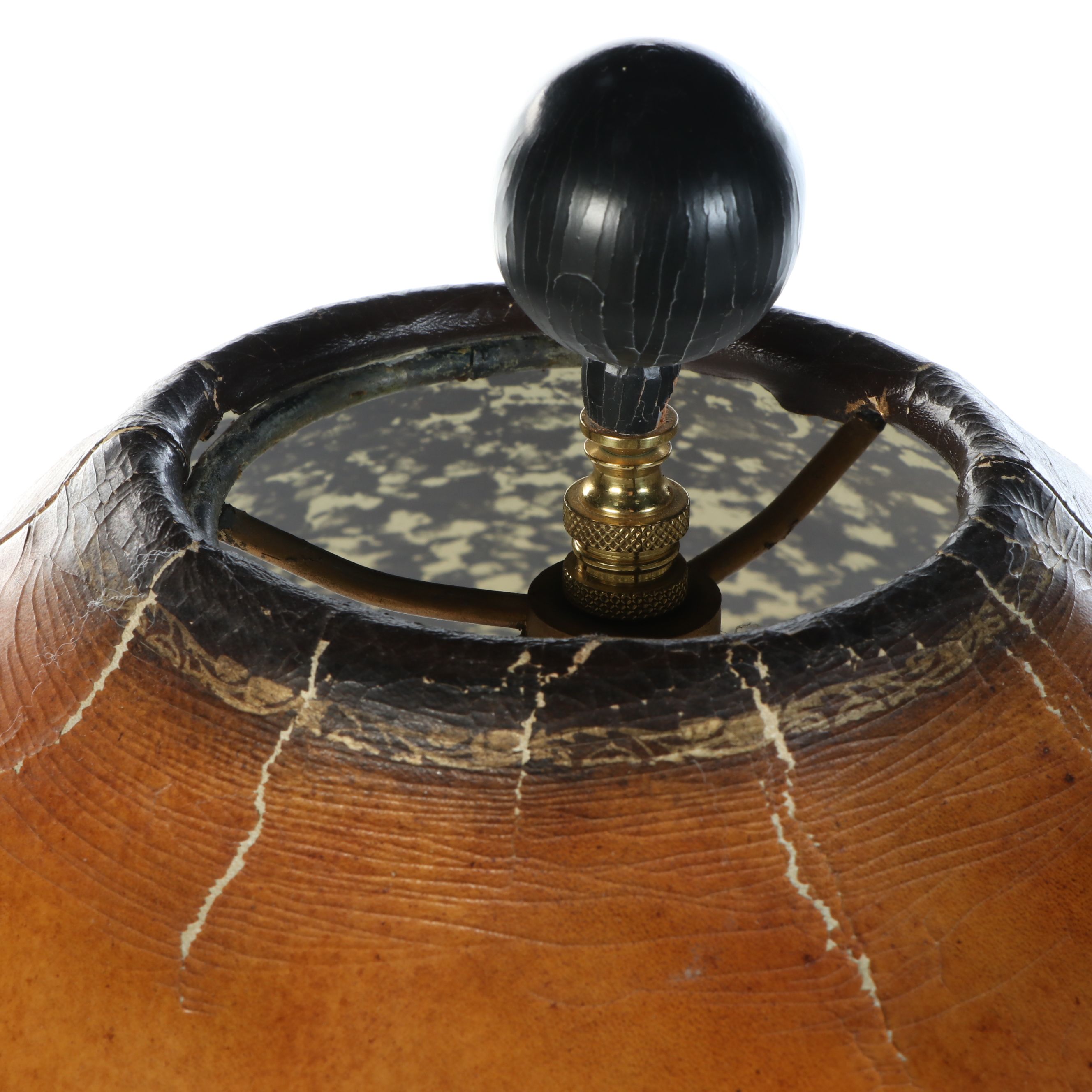 Maitland-Smith Directoire Style Bronze and Leather Table Lamp
