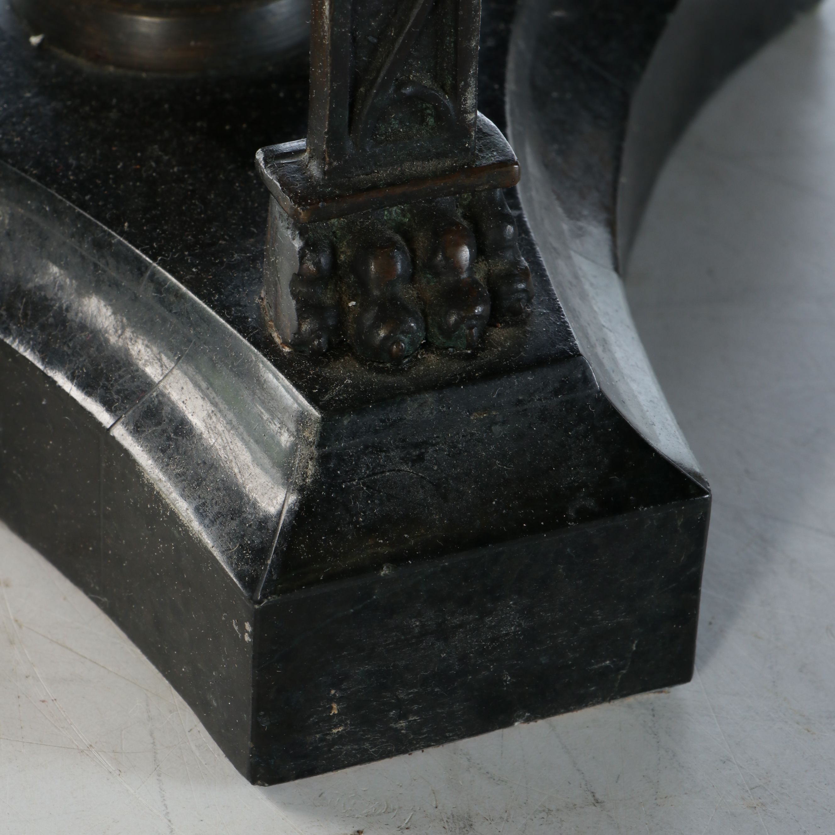Maitland-Smith Directoire Style Bronze and Leather Table Lamp