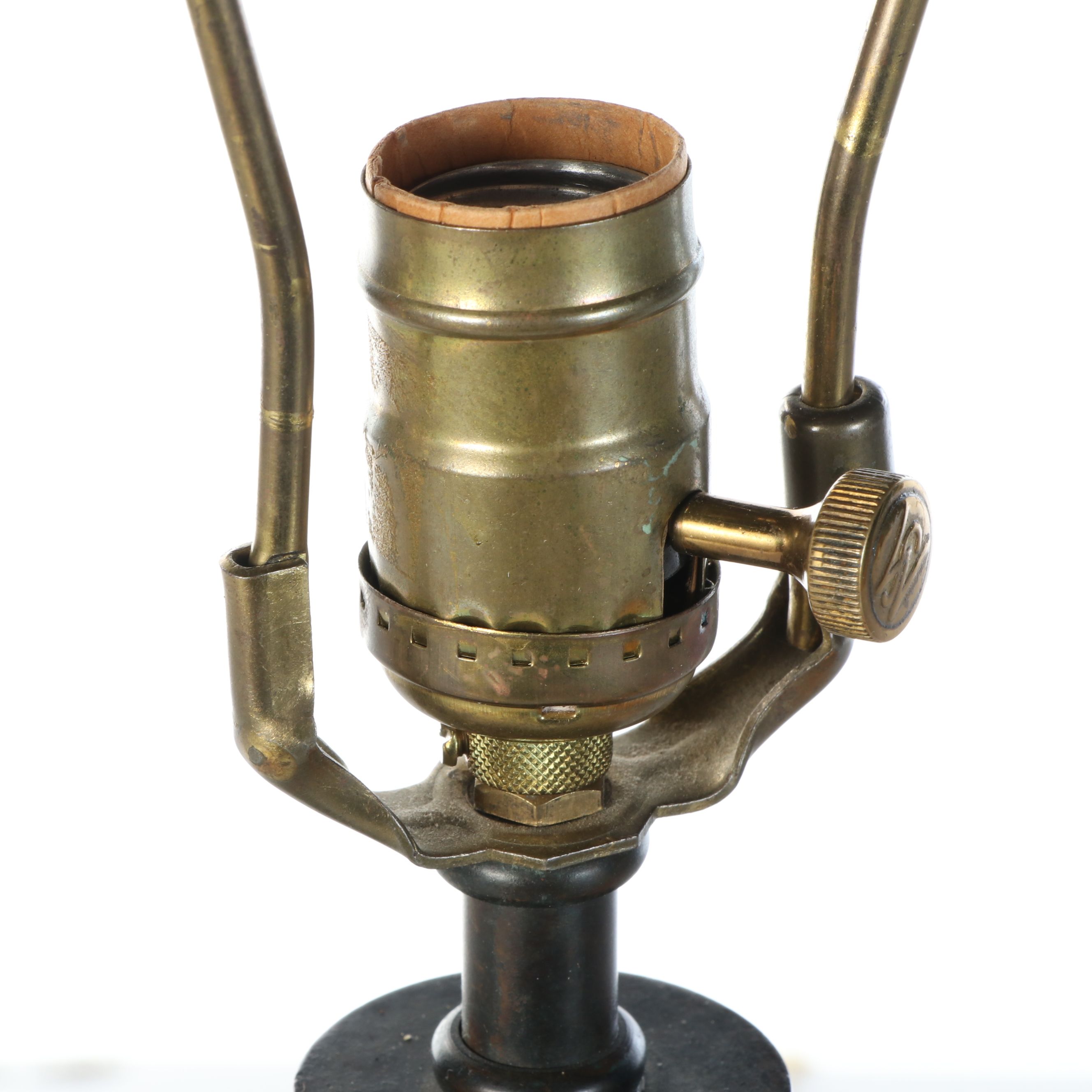 Maitland-Smith Directoire Style Bronze and Leather Table Lamp