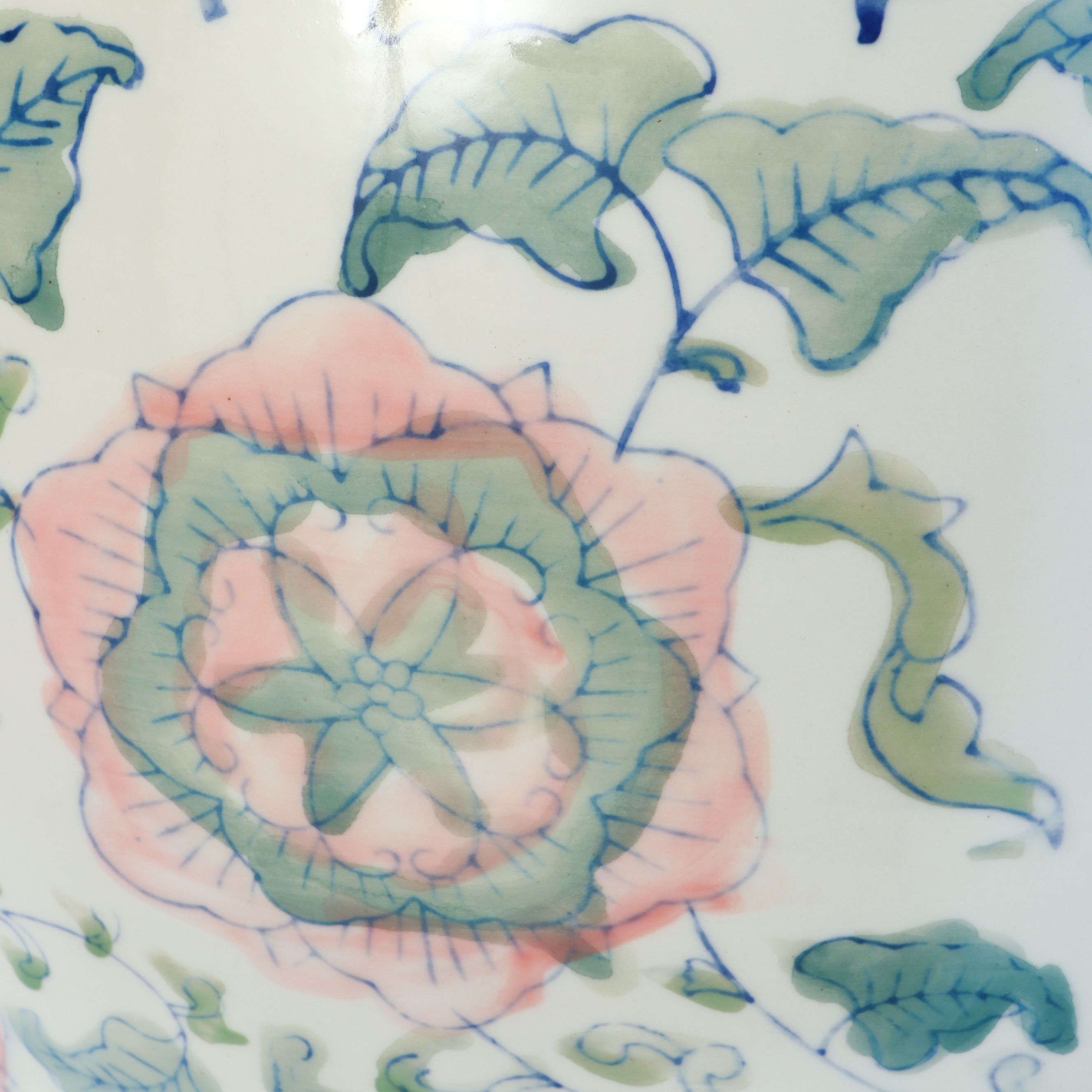 Chinese Porcelain Fishbowl Jardinière with Wood Stand