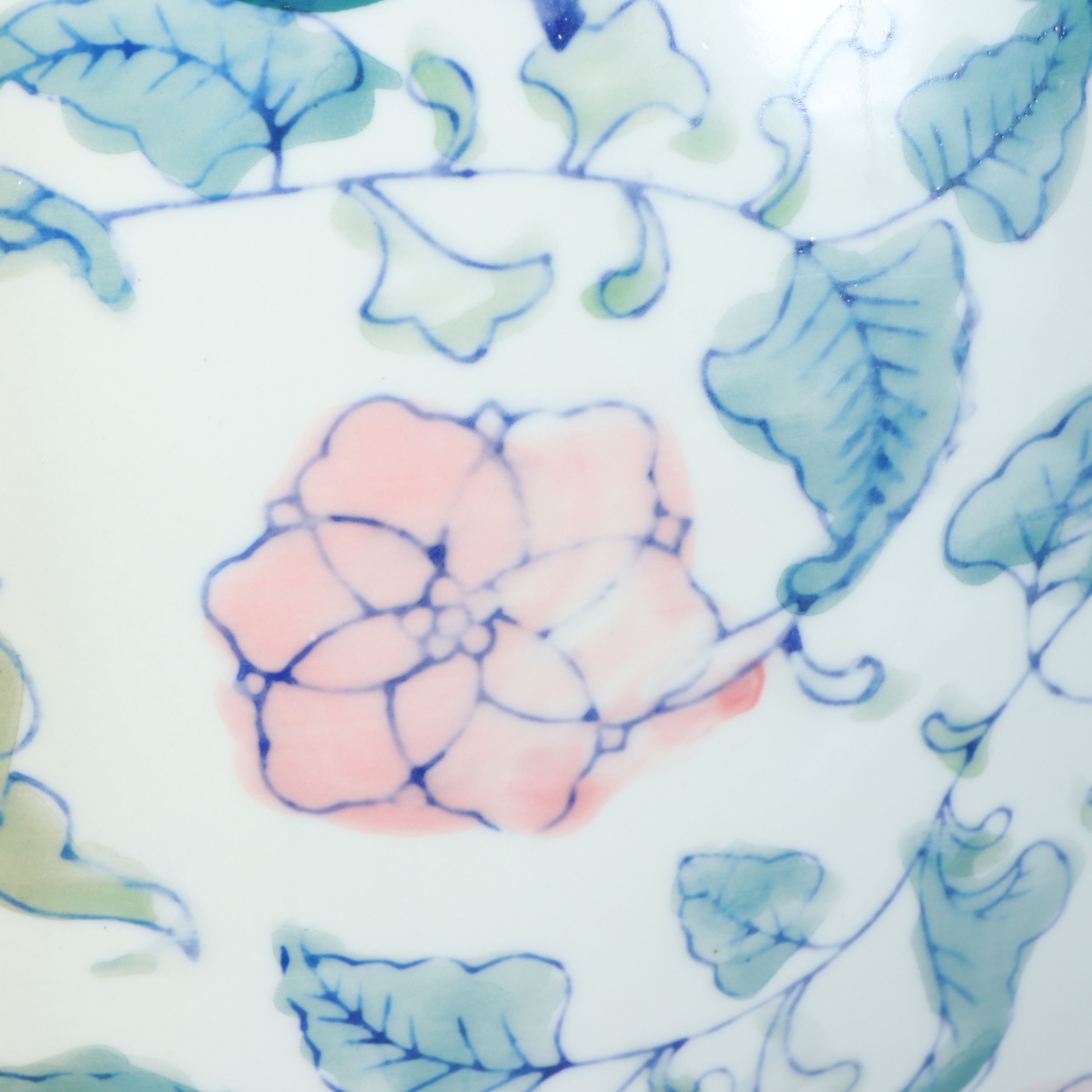 Chinese Porcelain Fishbowl Jardinière with Wood Stand