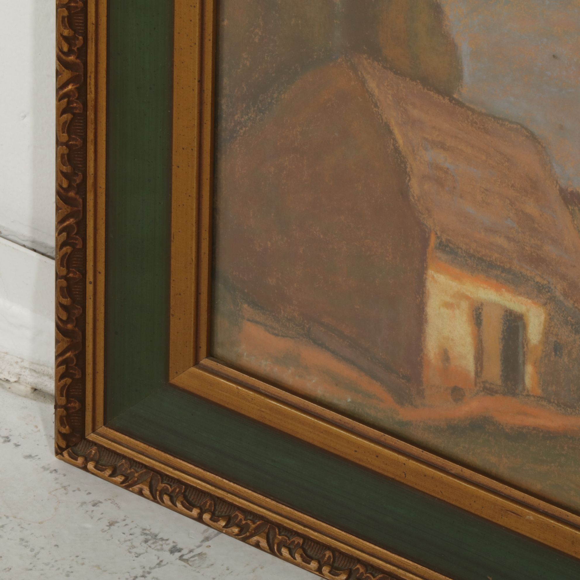 Landscape Oil Painting with Farmhouse Facade Attributed to Hugo Troendle