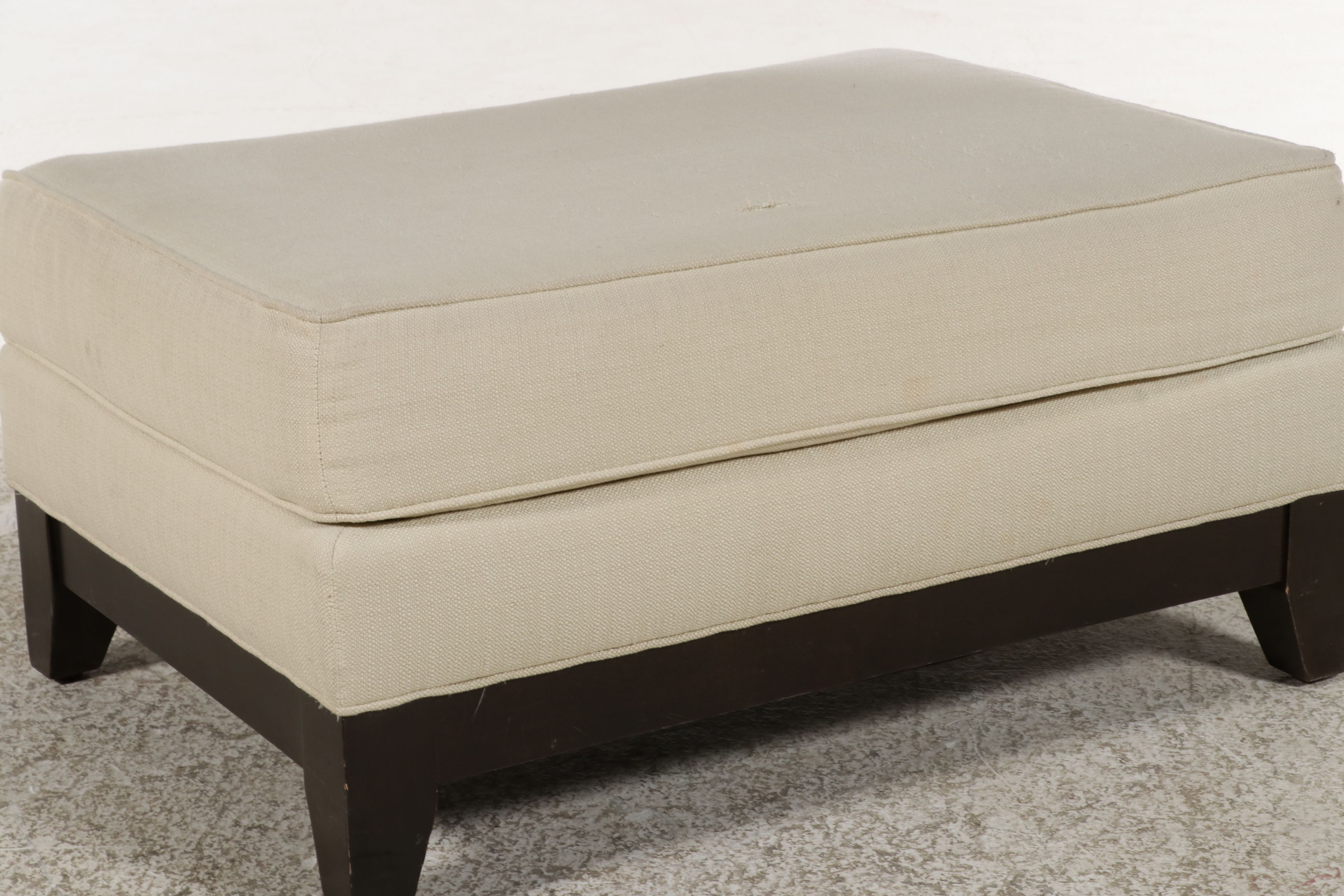 Ethan Allen Upholstered Armchair and Ottoman, 21st Century