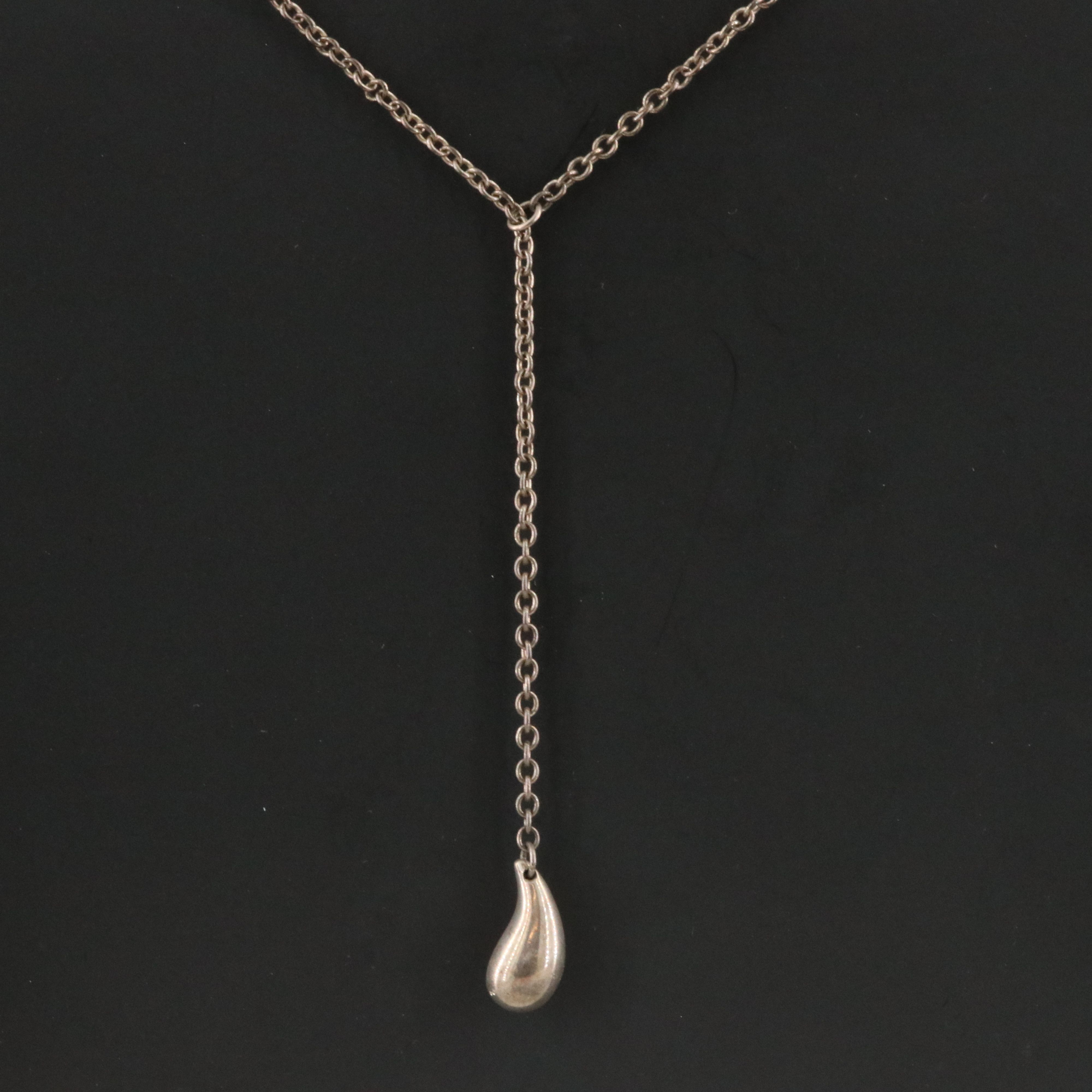 Elsa Peretti for Tiffany & Co. Sterling Tear Drop Lariat Necklace