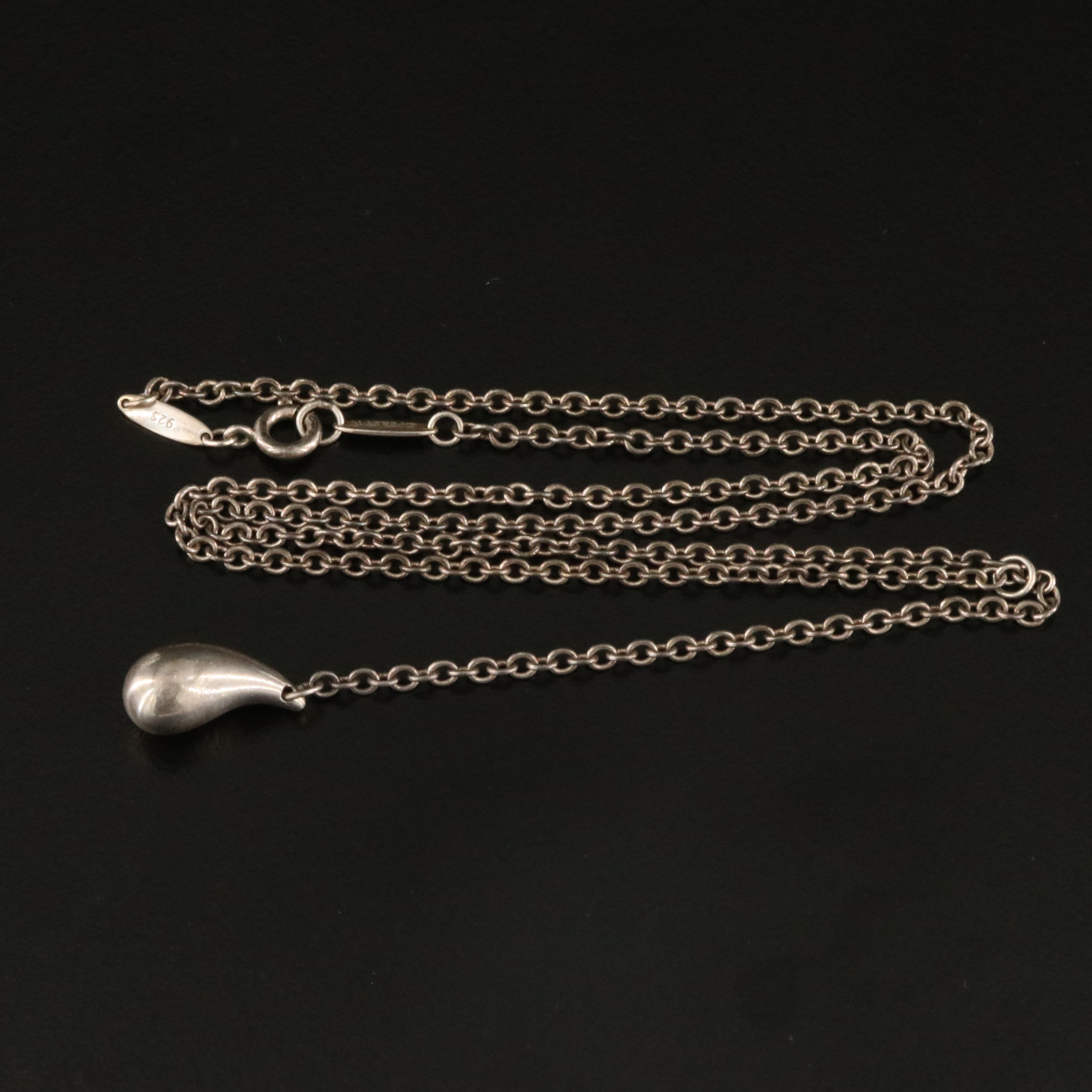 Elsa Peretti for Tiffany & Co. Sterling Tear Drop Lariat Necklace
