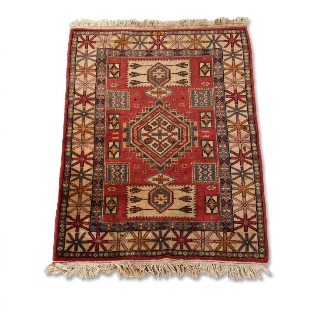 3'3 x 5'3 Hand-Knotted Indo-Caucasian Shirvan Area Rug
