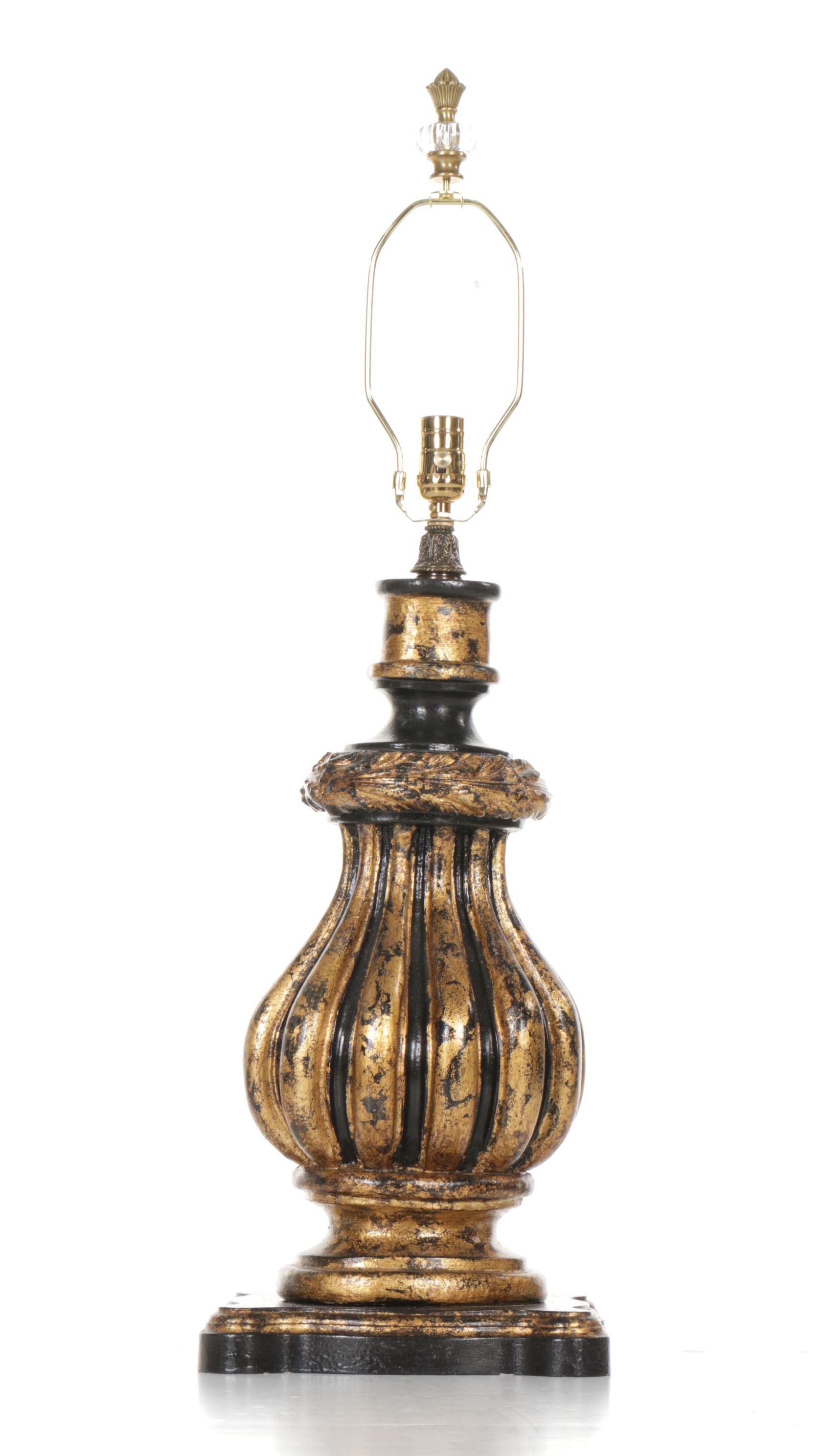 Black and Gold Fluted Urn Table Lamp