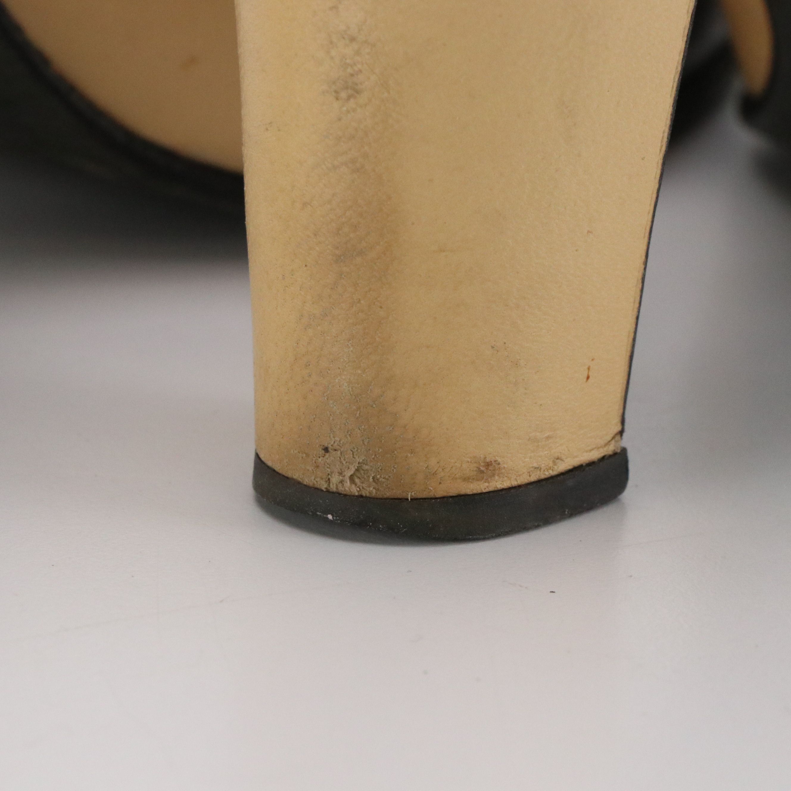 Chanel Bicolor Lambskin Cap-Toe d'Orsay Block Heel Pumps with Interlocking CC