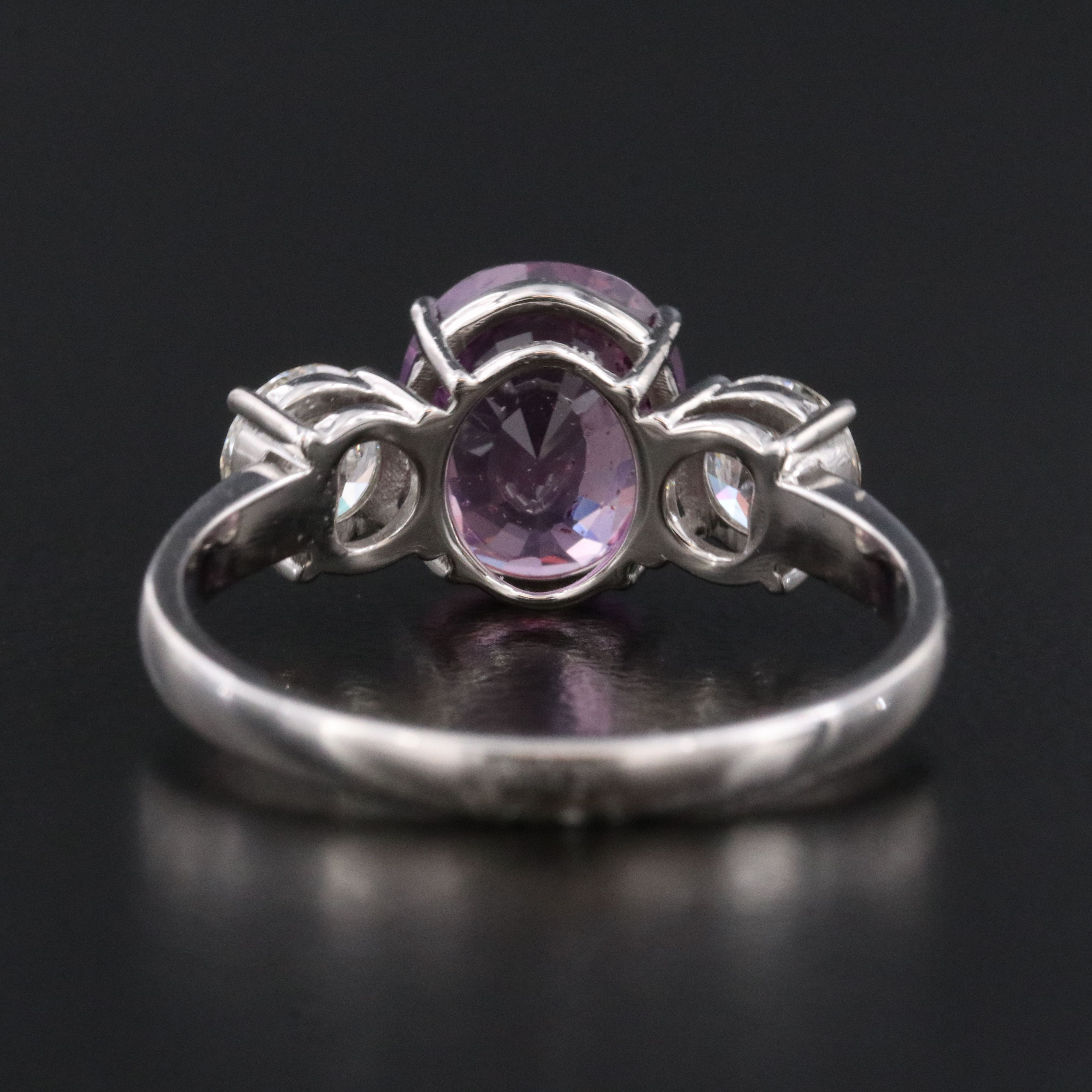 Platinum 2.05 CT Unheated Ceylon Sapphire and Diamond Ring with GIA Reports