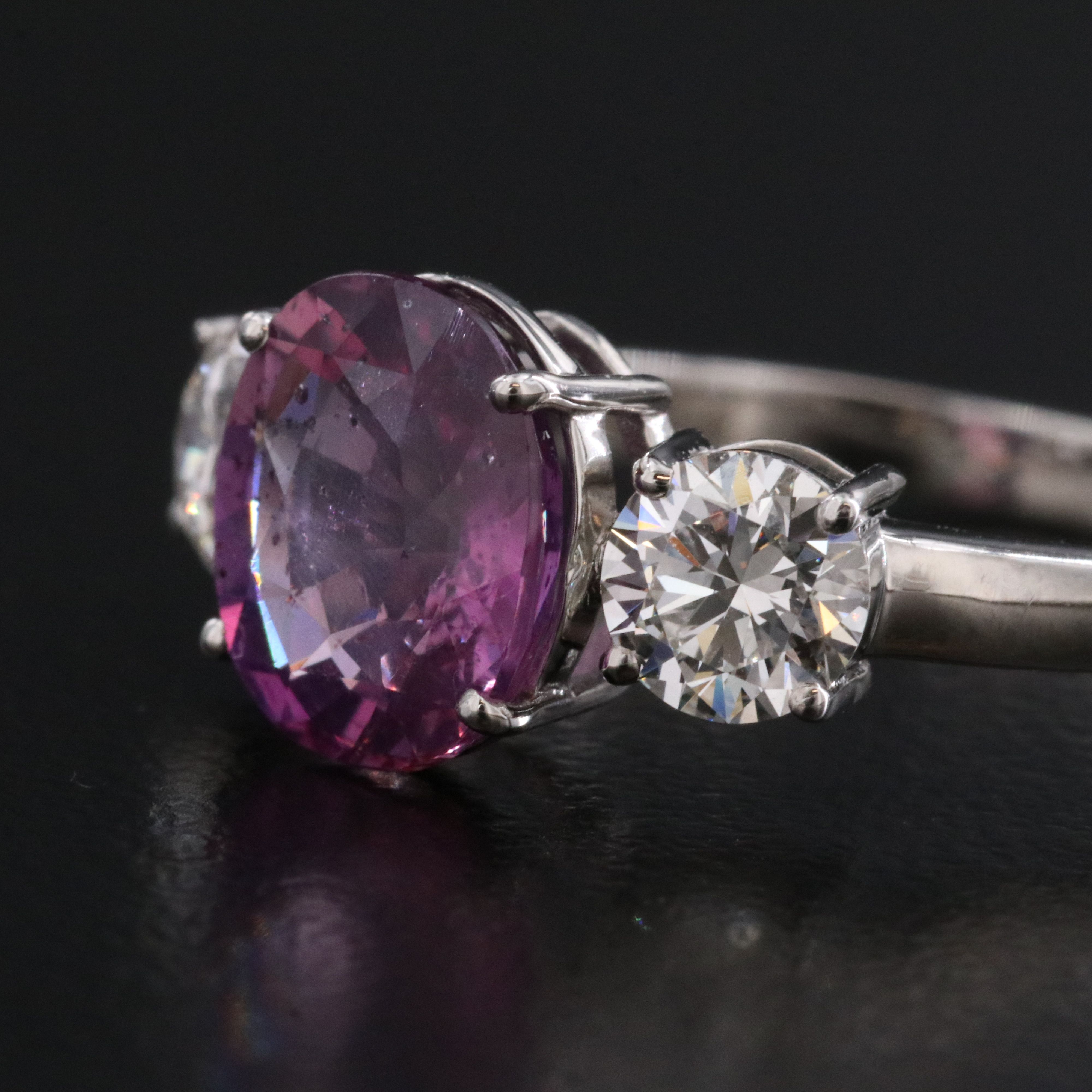 Platinum 2.05 CT Unheated Ceylon Sapphire and Diamond Ring with GIA Reports