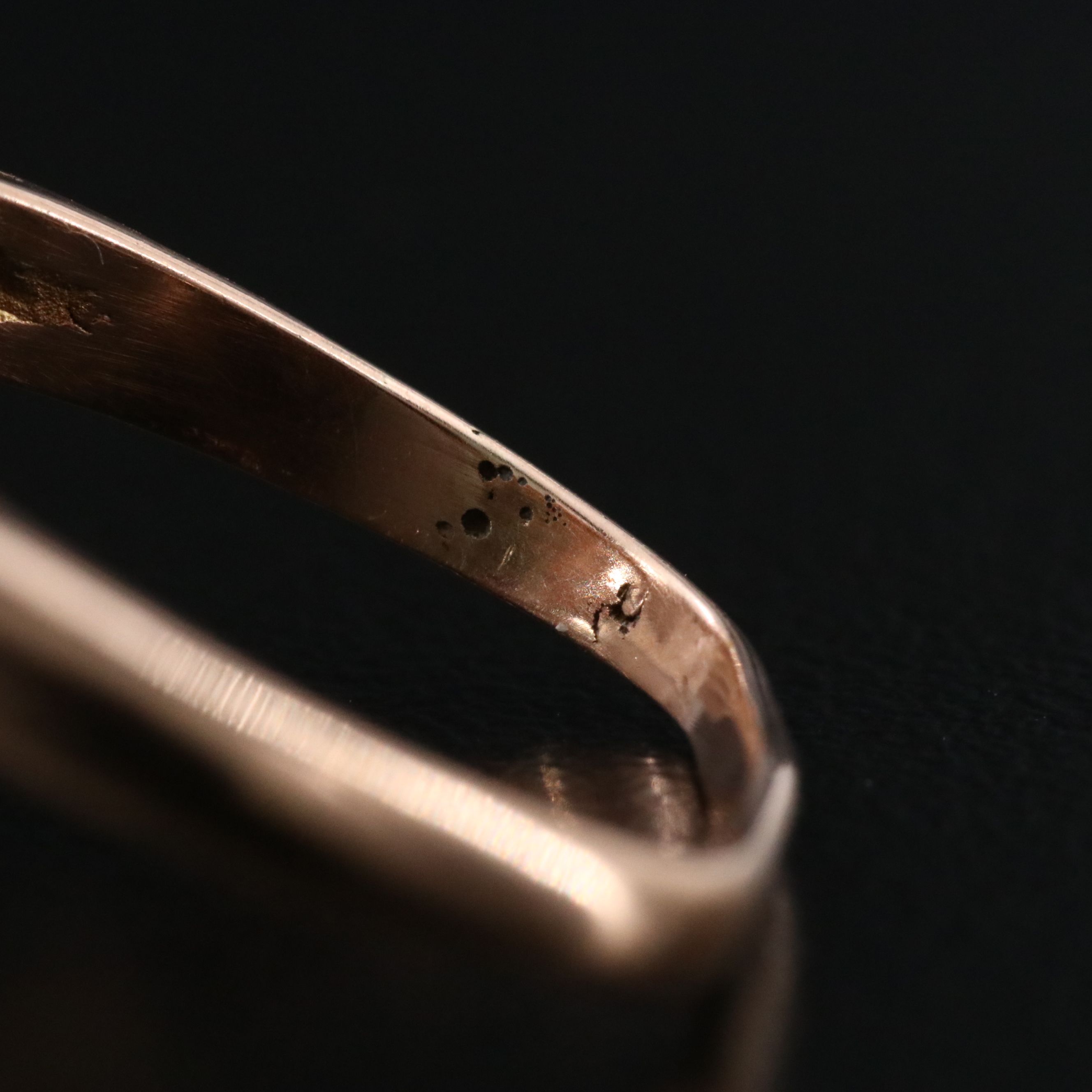 Retro 14K Rose Gold Diamond and Ruby Bow Ring