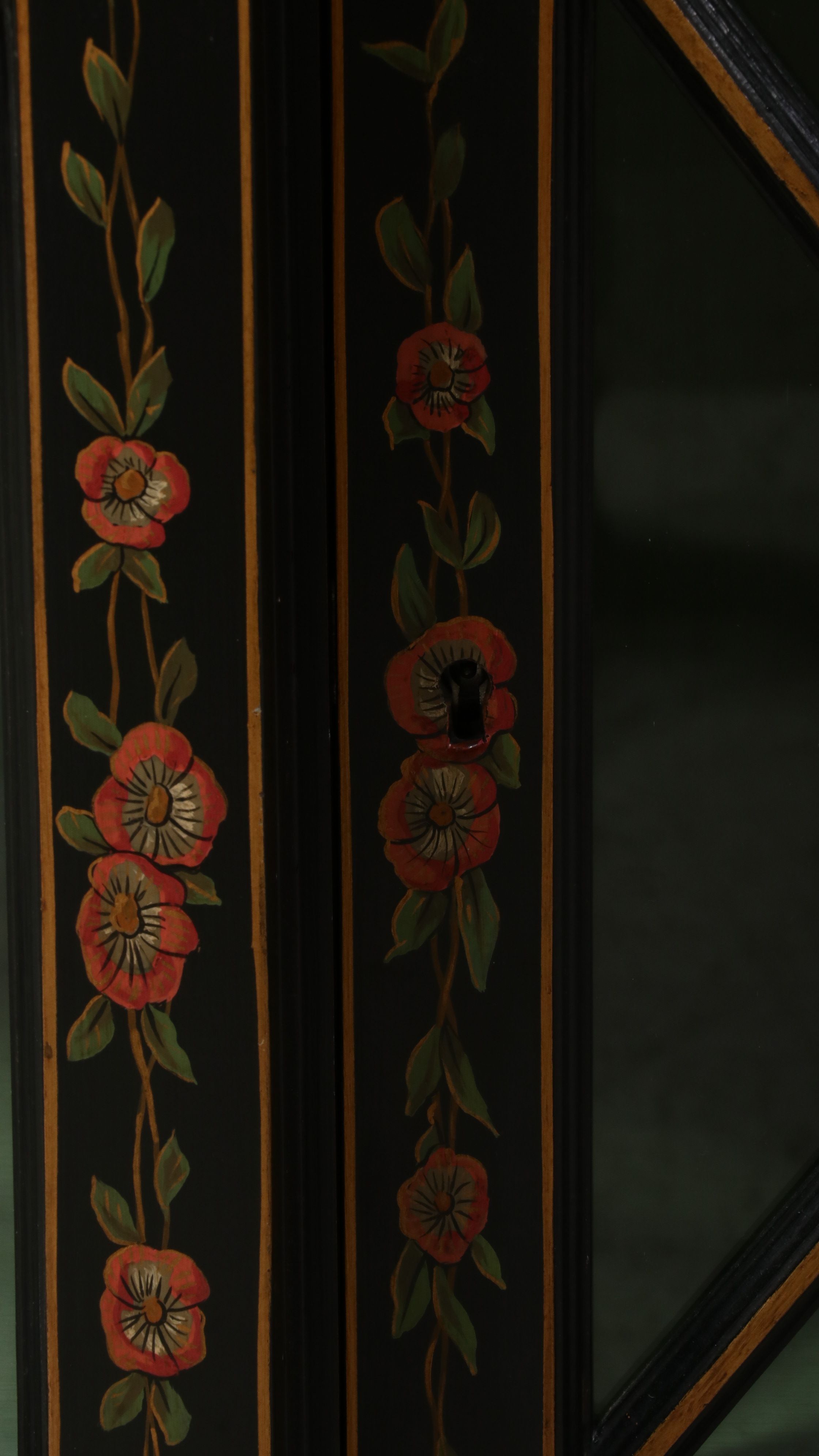 Chinese Style Lacquered Breakfront China Cabinet