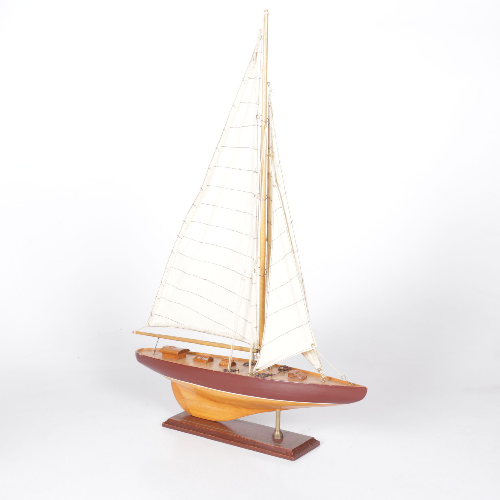 Wooden Model Figure Sail Boats and Speed Boat