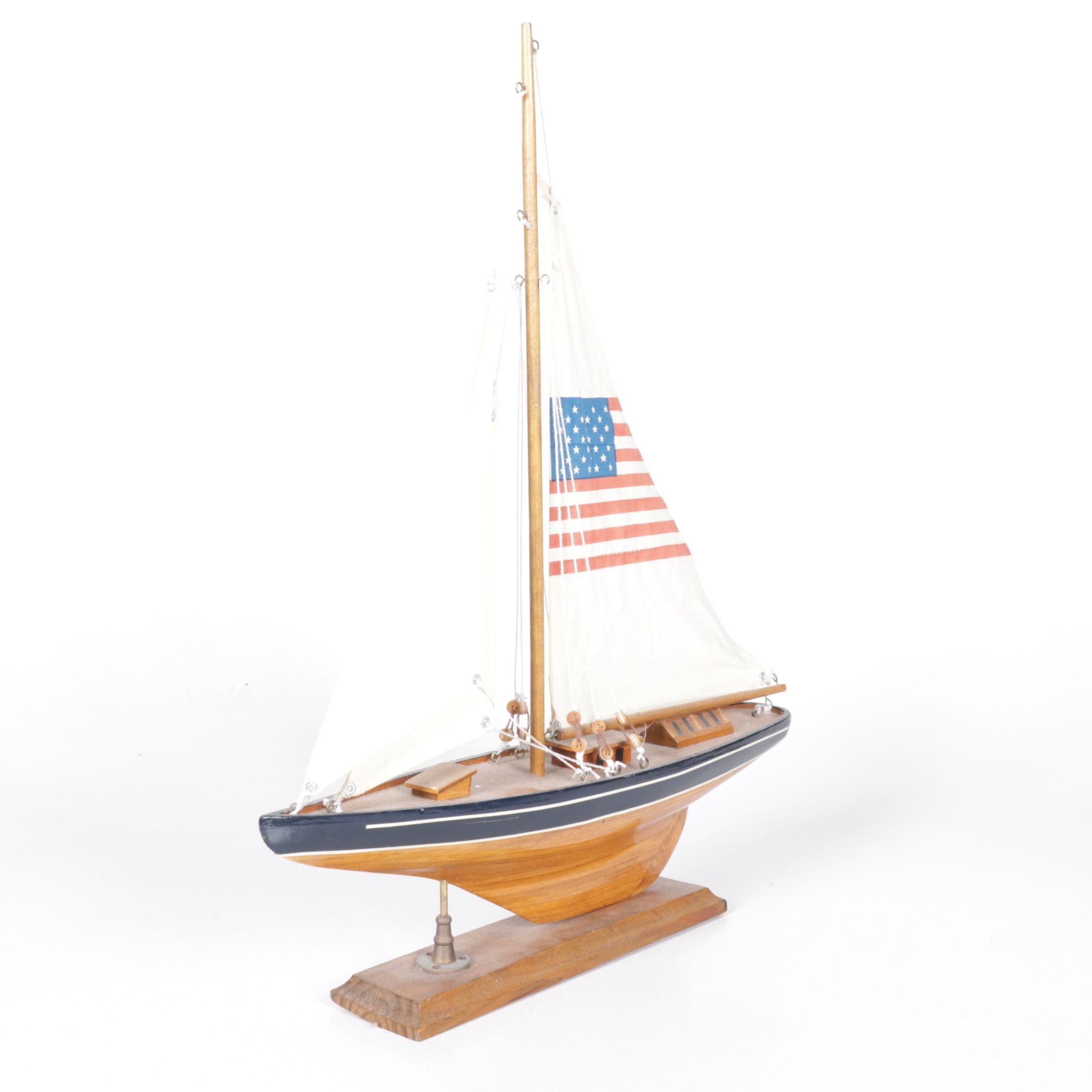 Wooden Model Figure Sail Boats and Speed Boat