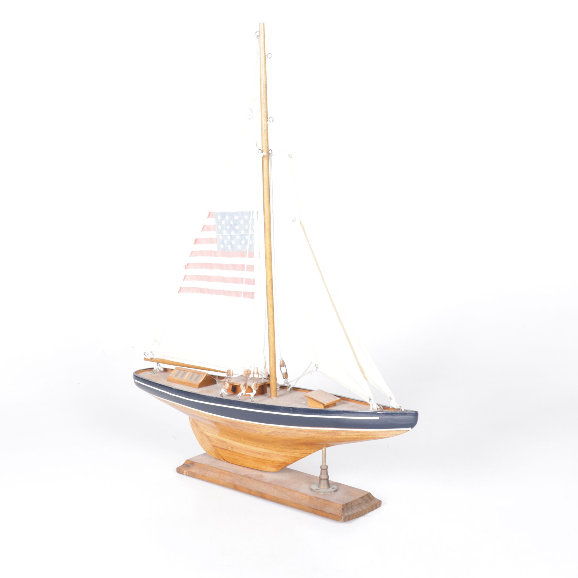 Wooden Model Figure Sail Boats and Speed Boat