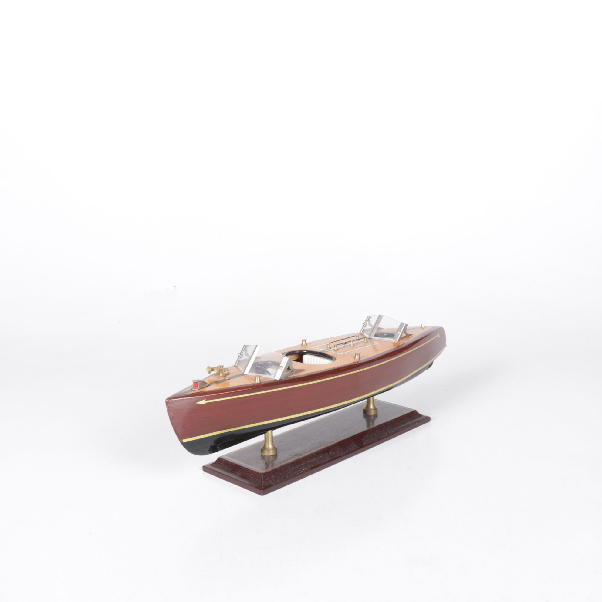 Wooden Model Figure Sail Boats and Speed Boat