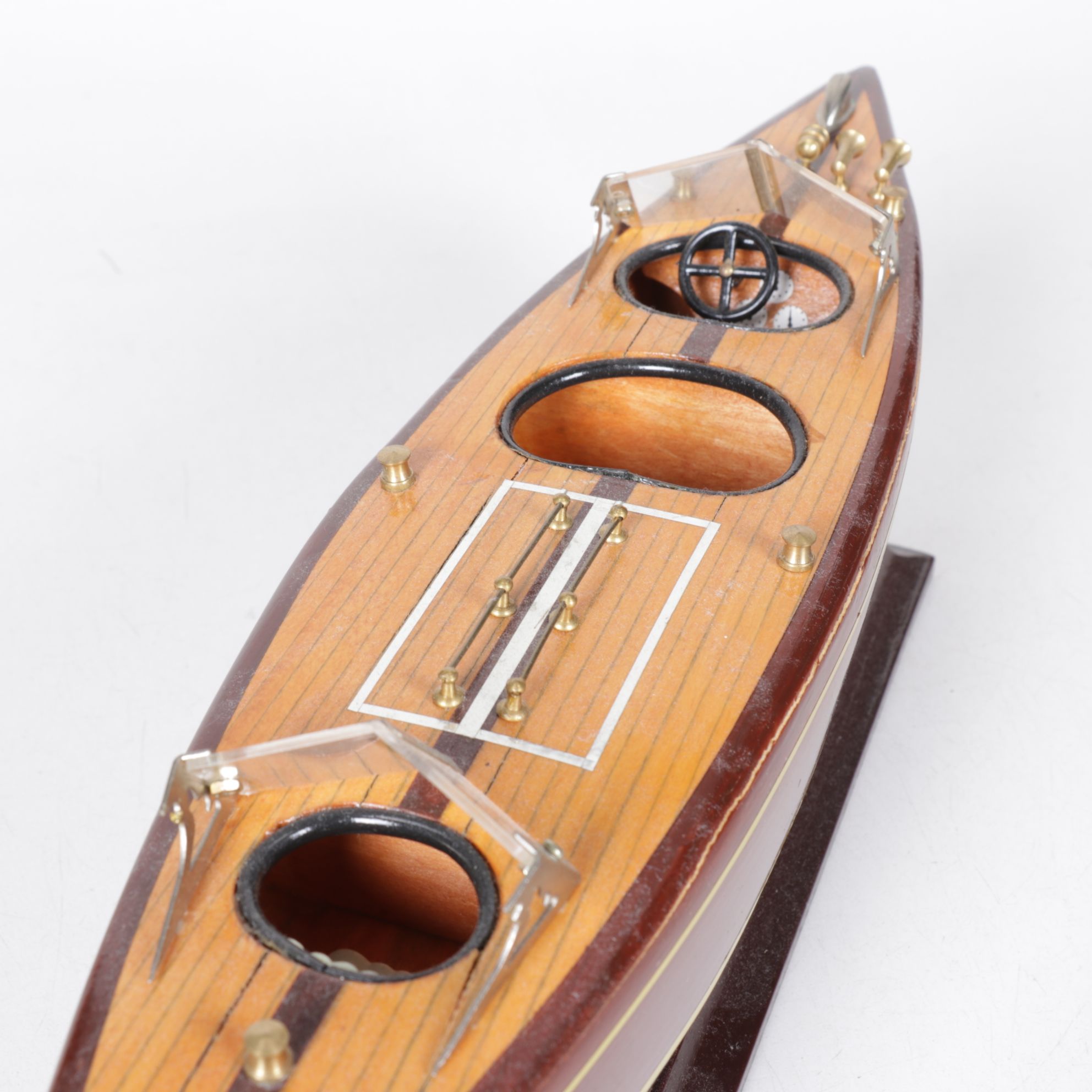 Wooden Model Figure Sail Boats and Speed Boat