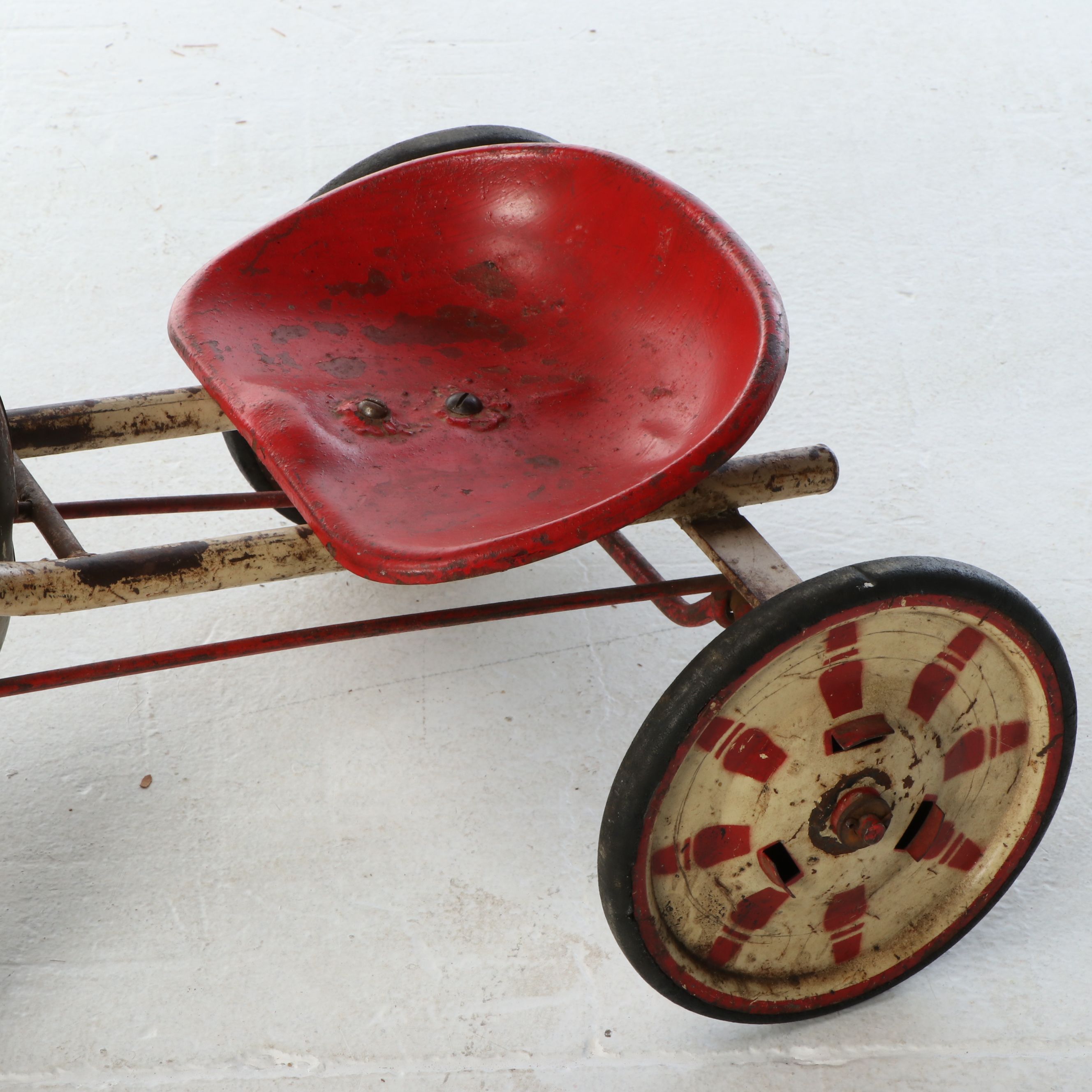 Mobo England Multicolor Pressed Steel Horse Pedal Toy, Mid-20th Century