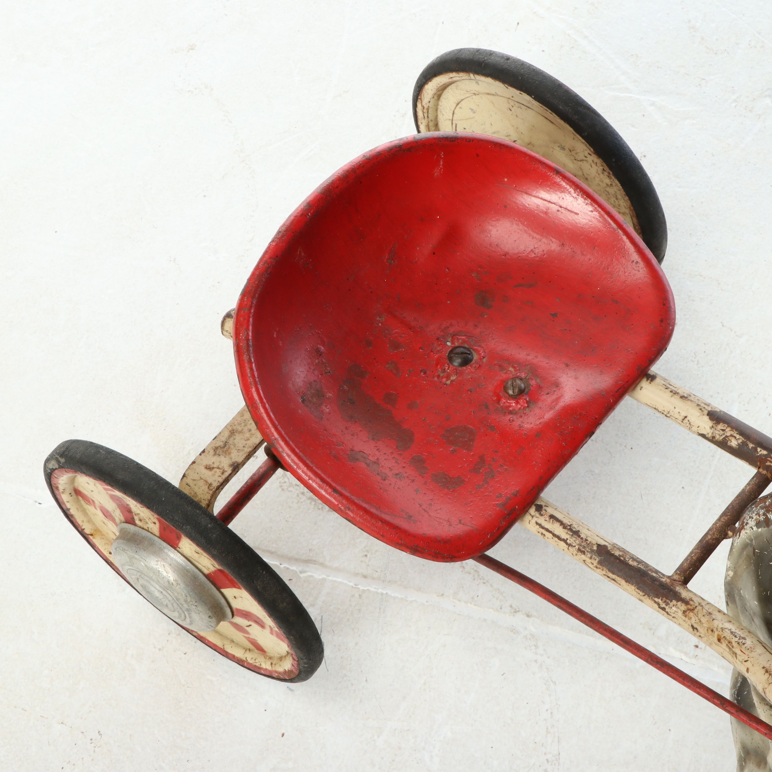Mobo England Multicolor Pressed Steel Horse Pedal Toy, Mid-20th Century