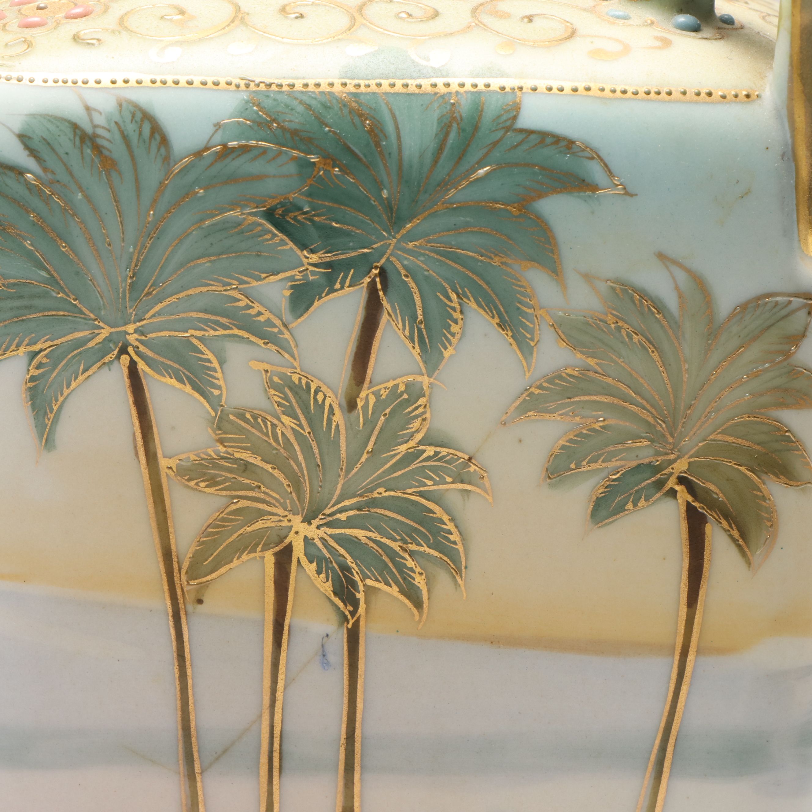 Japanese Hand-Painted Egyptian Landscape Porcelain Vase