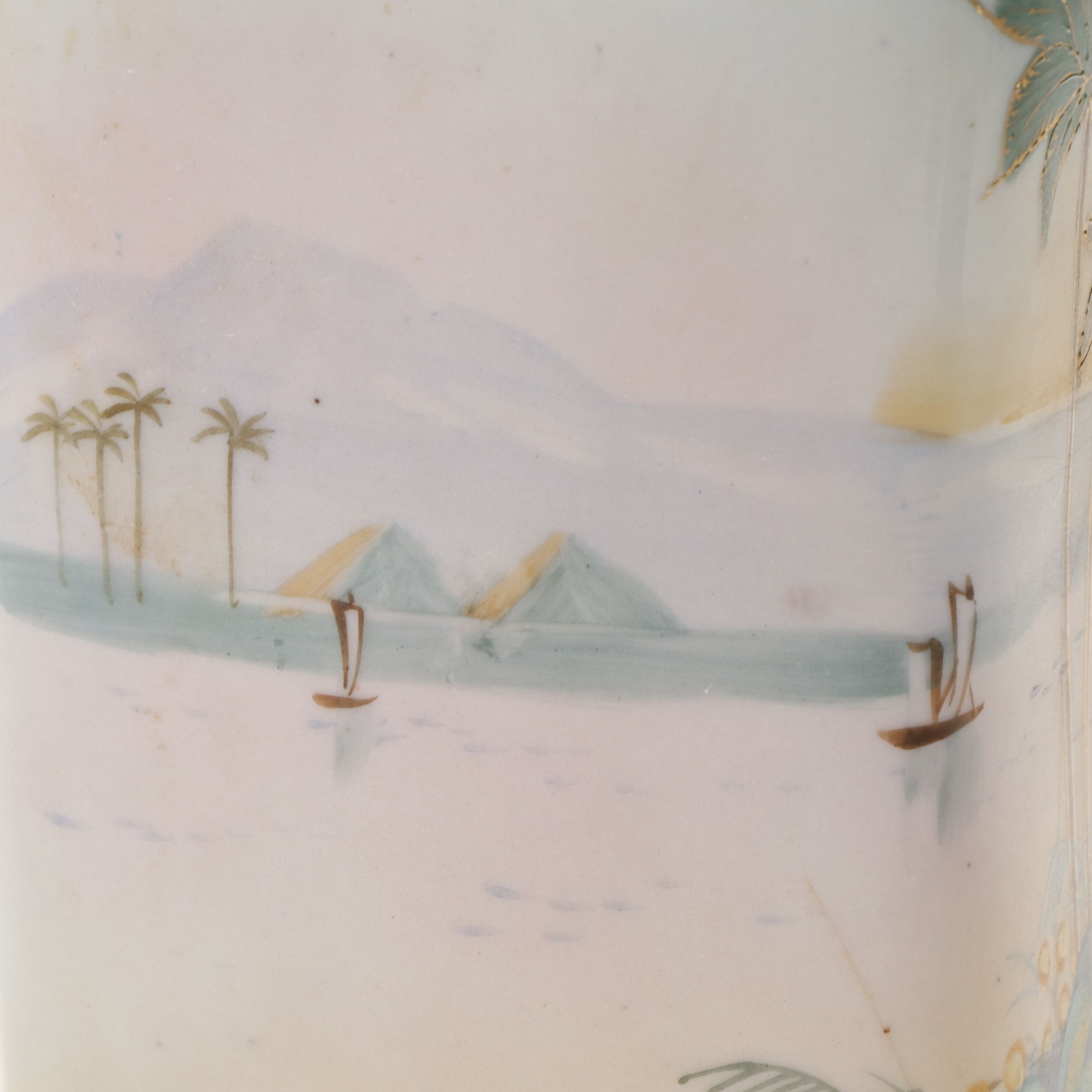 Japanese Hand-Painted Egyptian Landscape Porcelain Vase