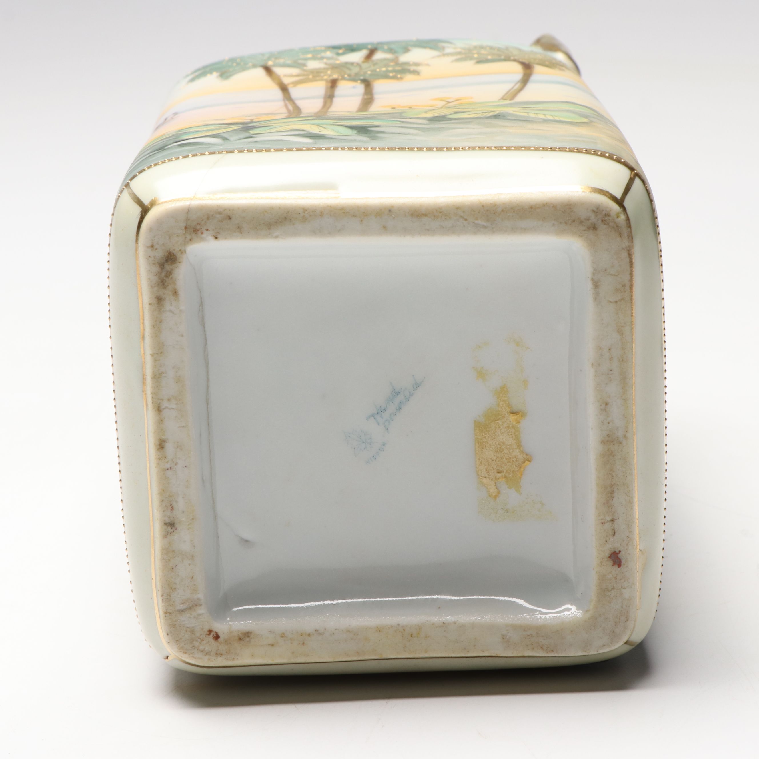 Japanese Hand-Painted Egyptian Landscape Porcelain Vase