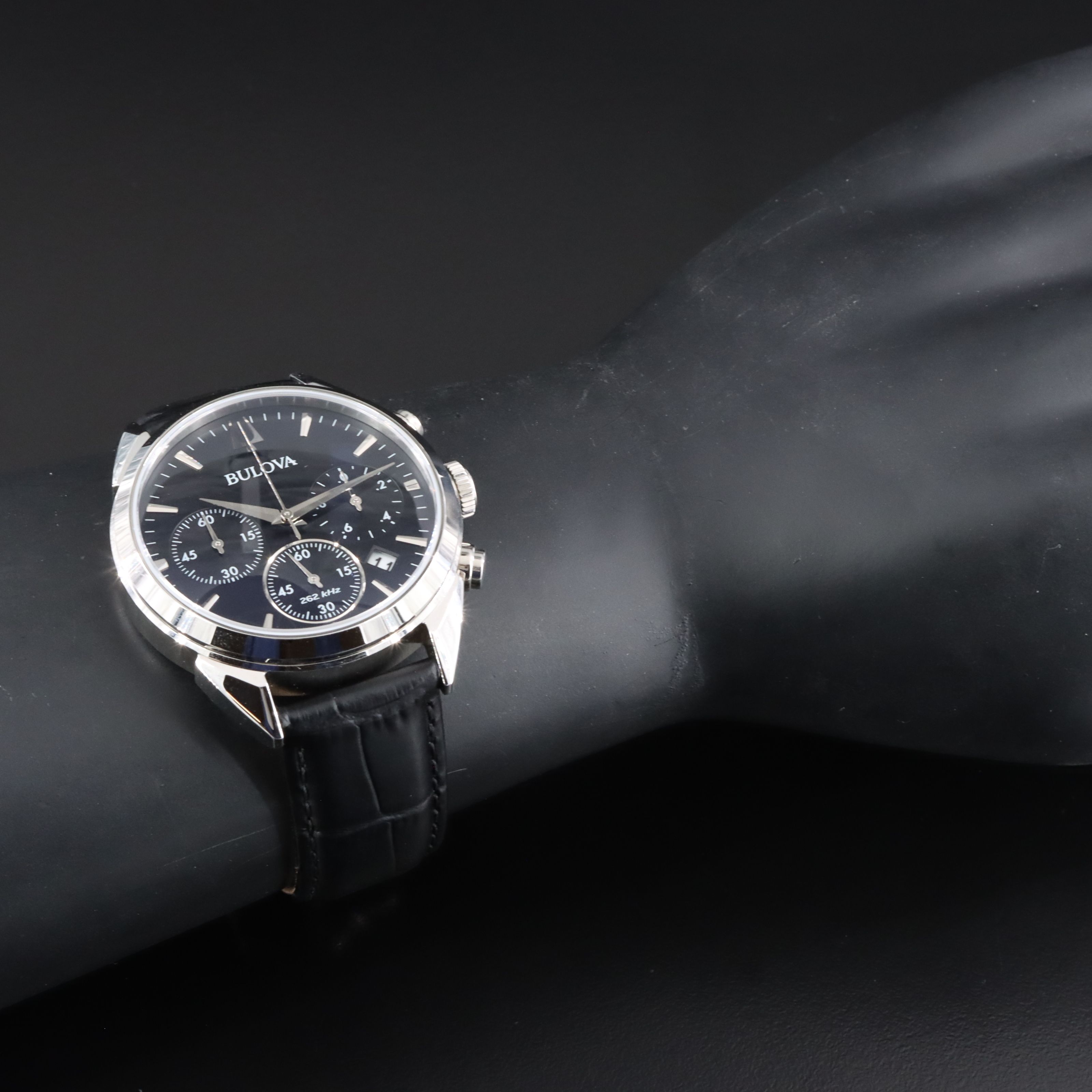Bulova Sutton Black Dial Stainless Steel Chronograph Quartz Watch #96B371