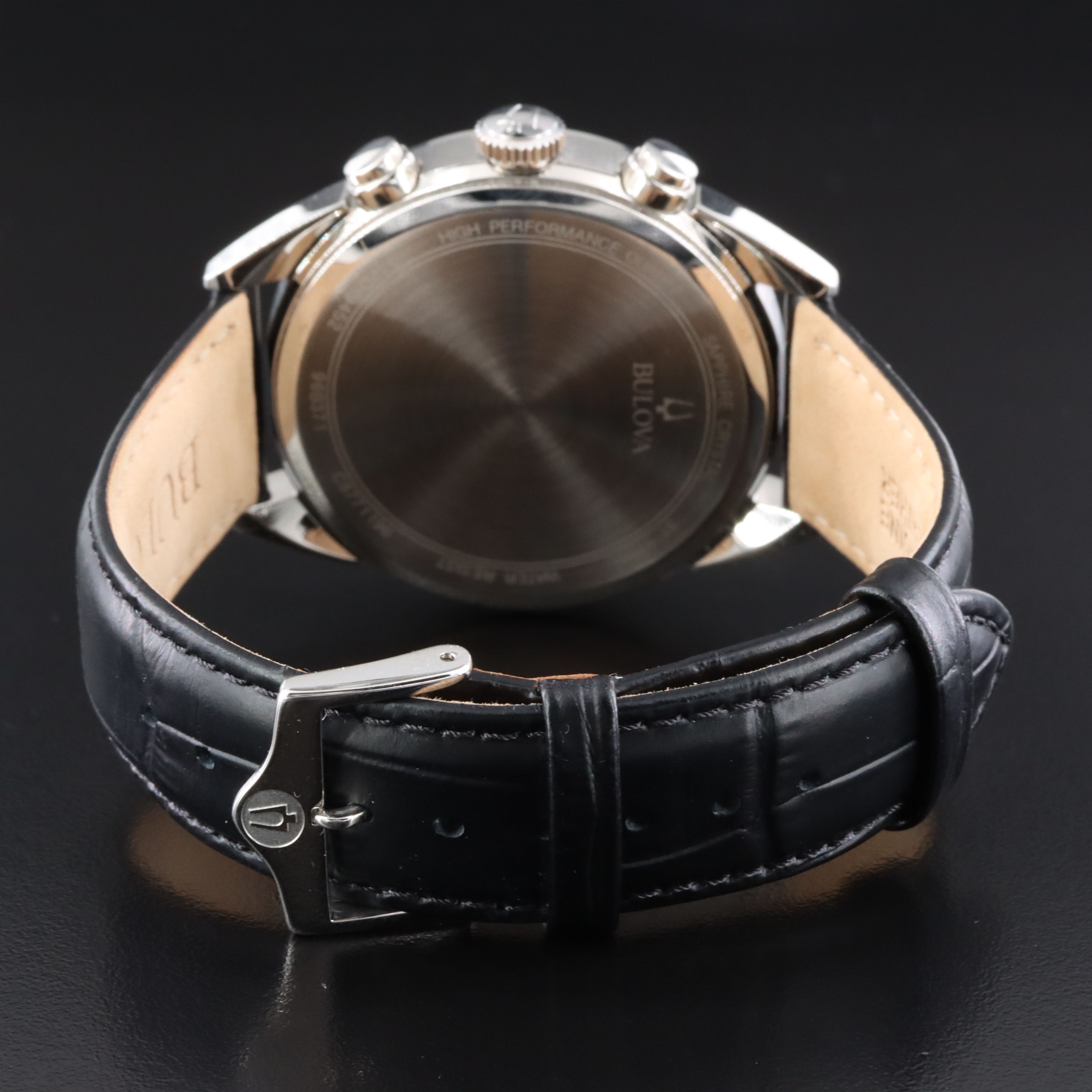 Bulova Sutton Black Dial Stainless Steel Chronograph Quartz Watch #96B371