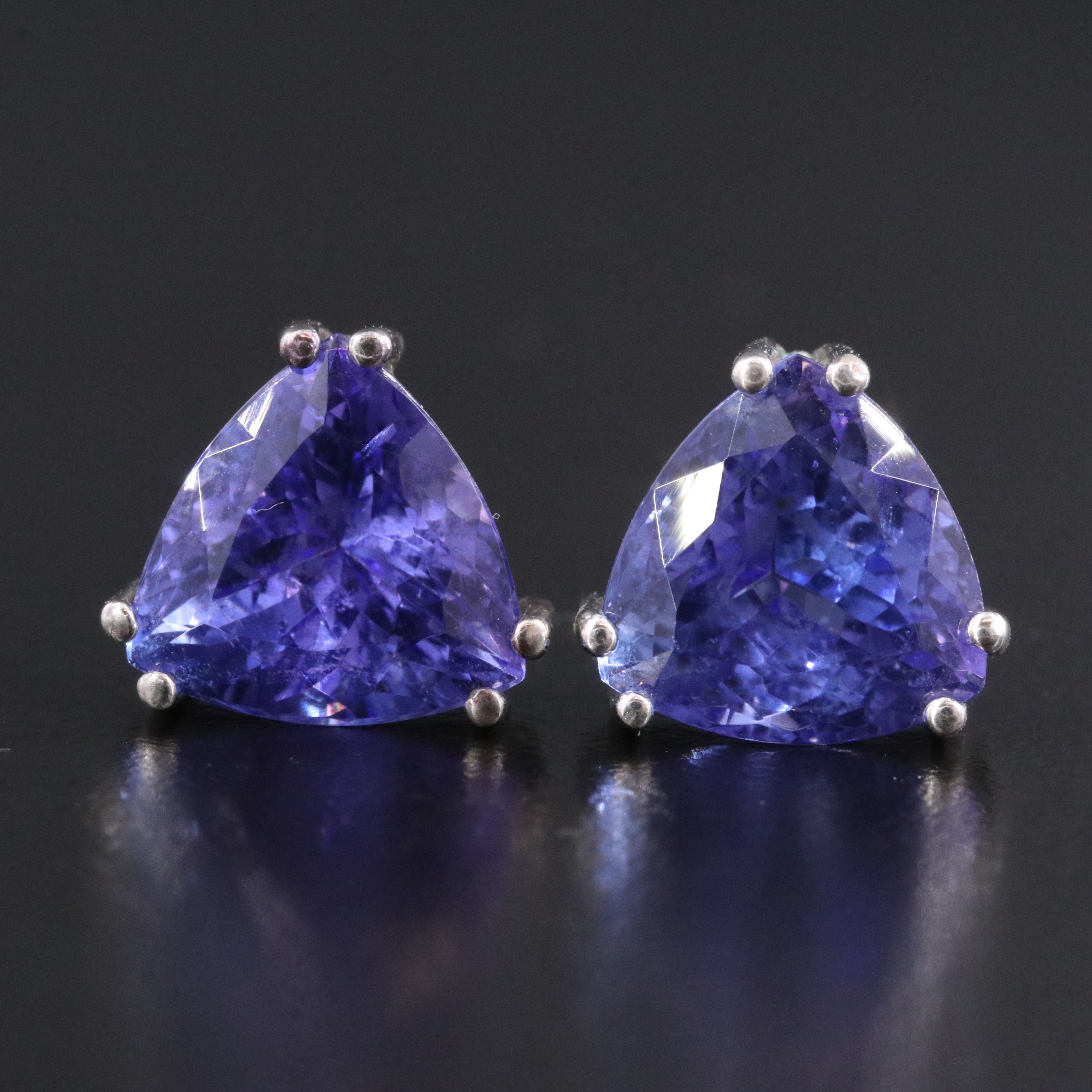 Sterling Tanzanite Stud Earrings